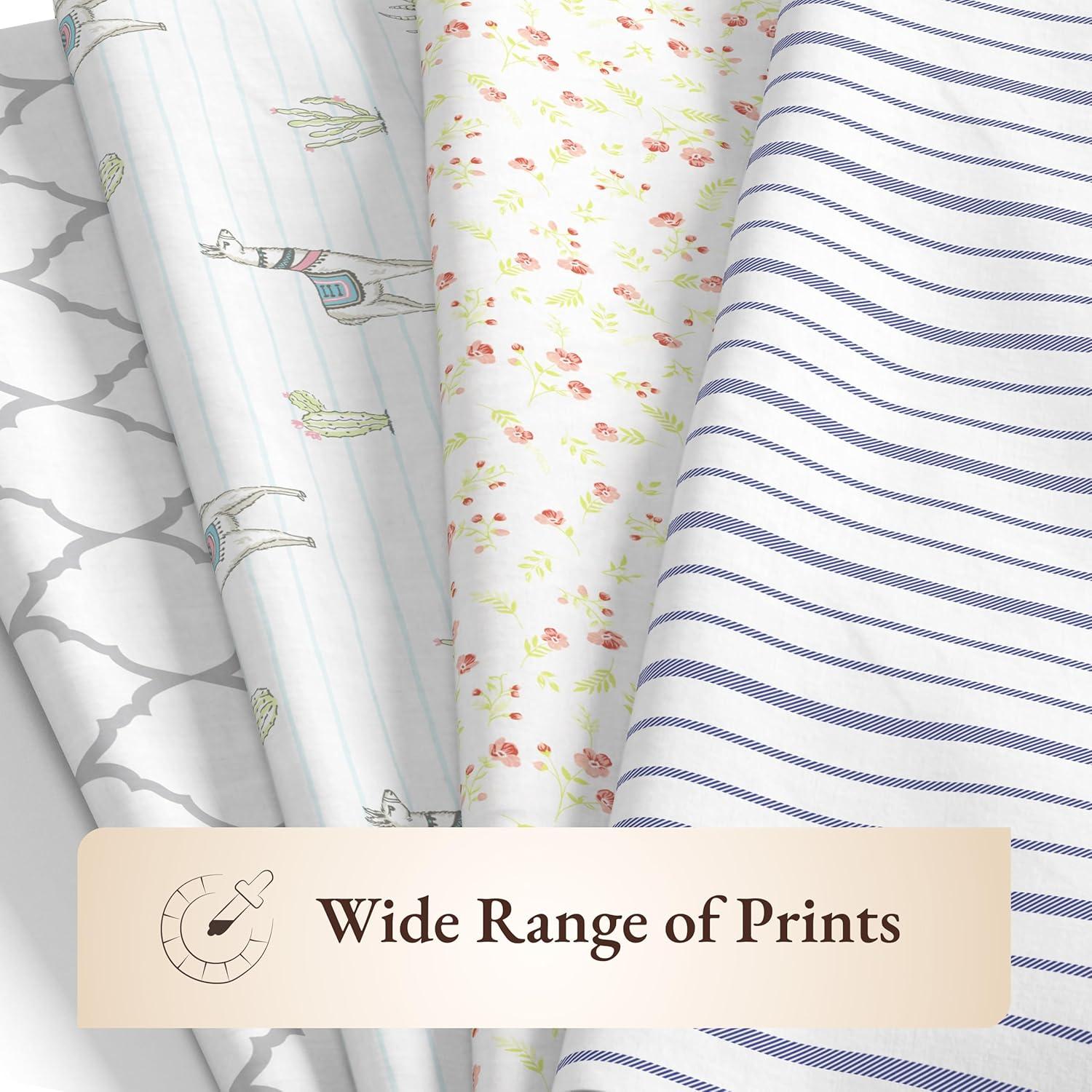 California Design Den 4-Piece Printed Full Sheets Set - 100% Organic Cotton Percale, Deep Pocket, - Quatrefoil Grey