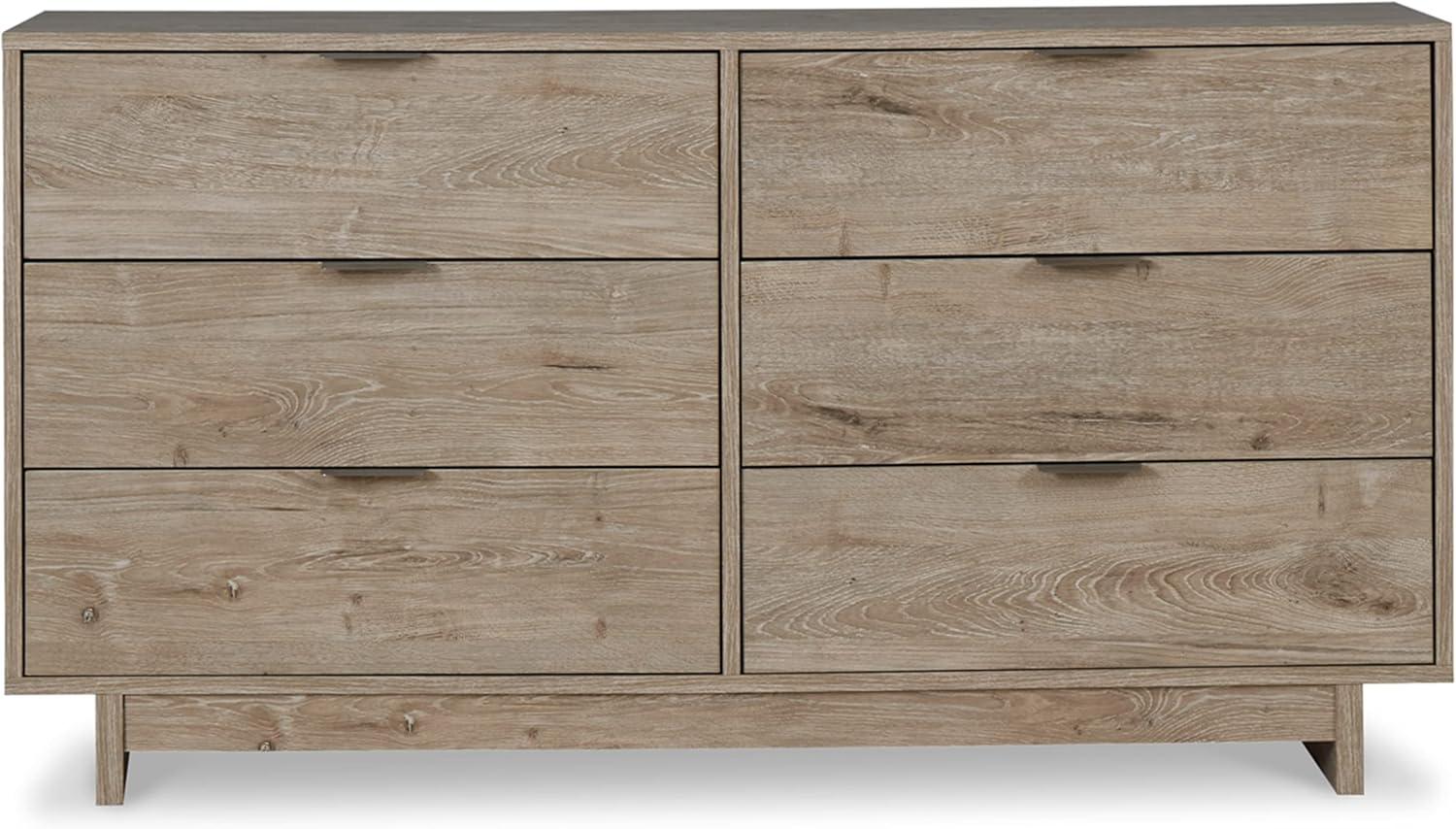 Signature Design by Ashley Contemporary Oliah 6 Drawer Dresser, Natural