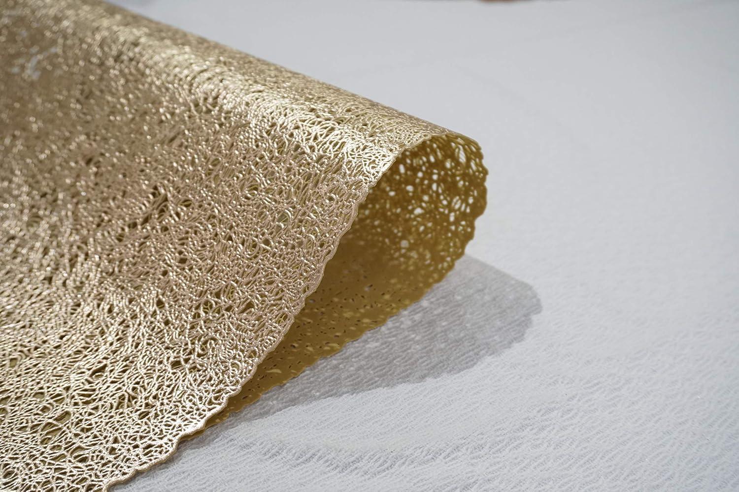 Gold Rectangular Vinyl Placemats Set of 4