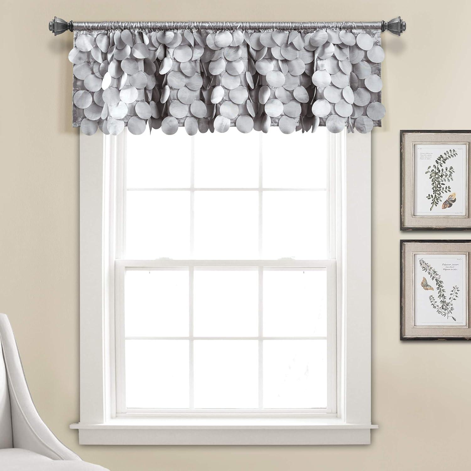 14"x70" Gigi Valance Light Gray - Lush Décor: Solid Microfiber Window Valance, Rod Pocket Style