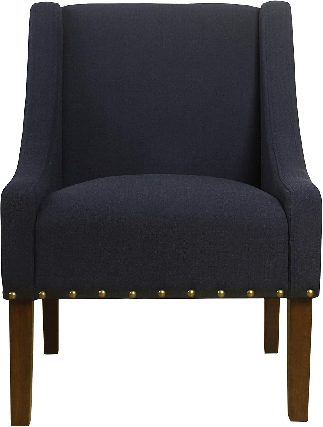 Modern Swoop Accent Chair with Nailhead Trim - Homepop