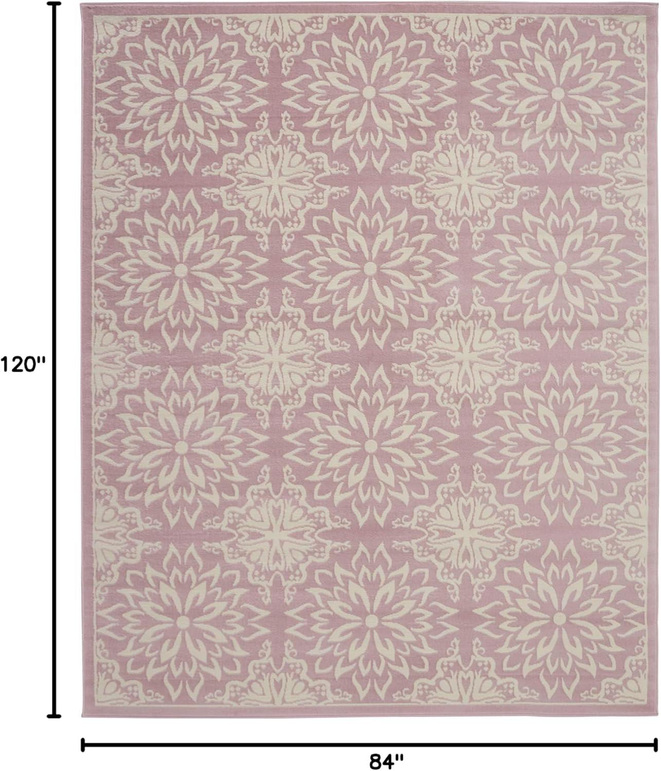 Nourison Jubilant 7' x 10' Ivory Pink Farmhouse Indoor Rug