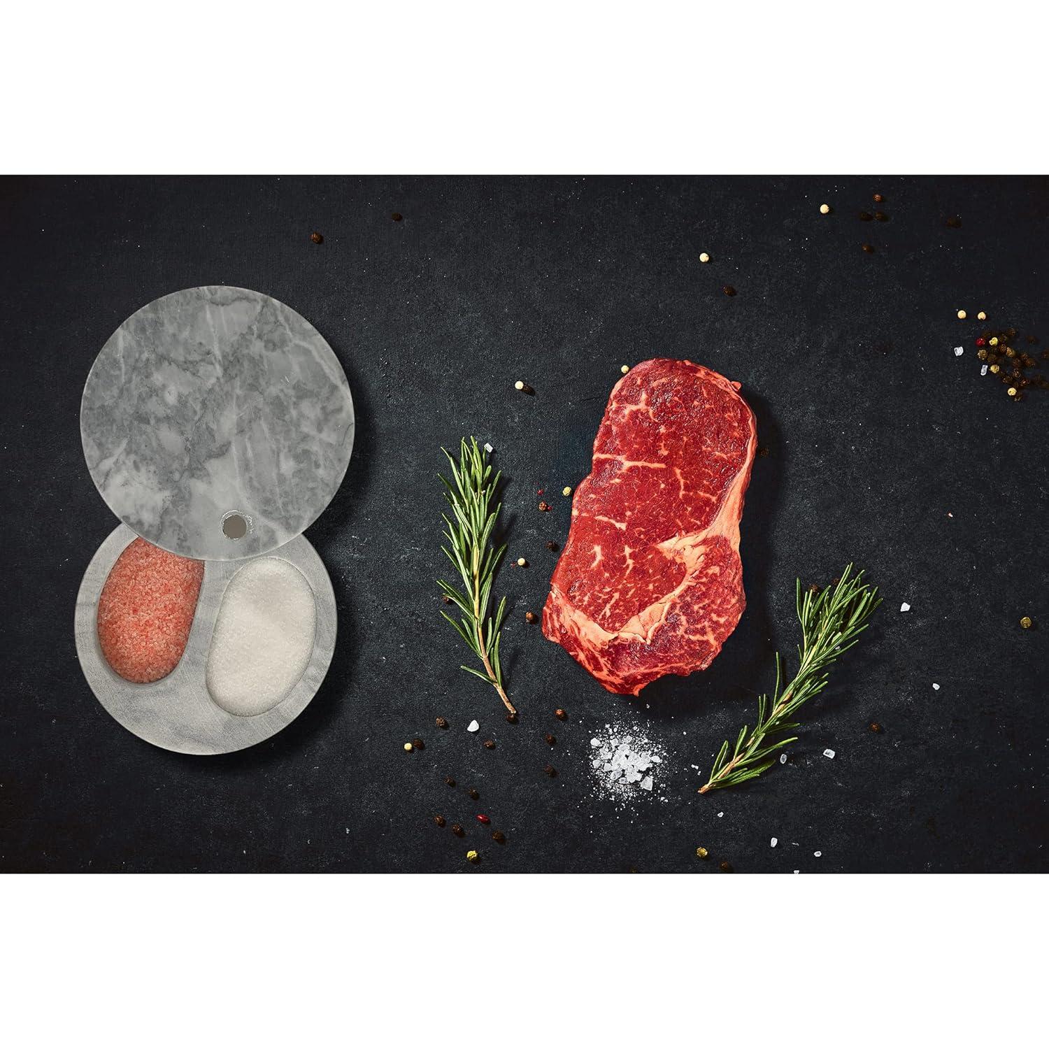 Fox Run Brands Fox Run Marble Double Salt Cellar, Black