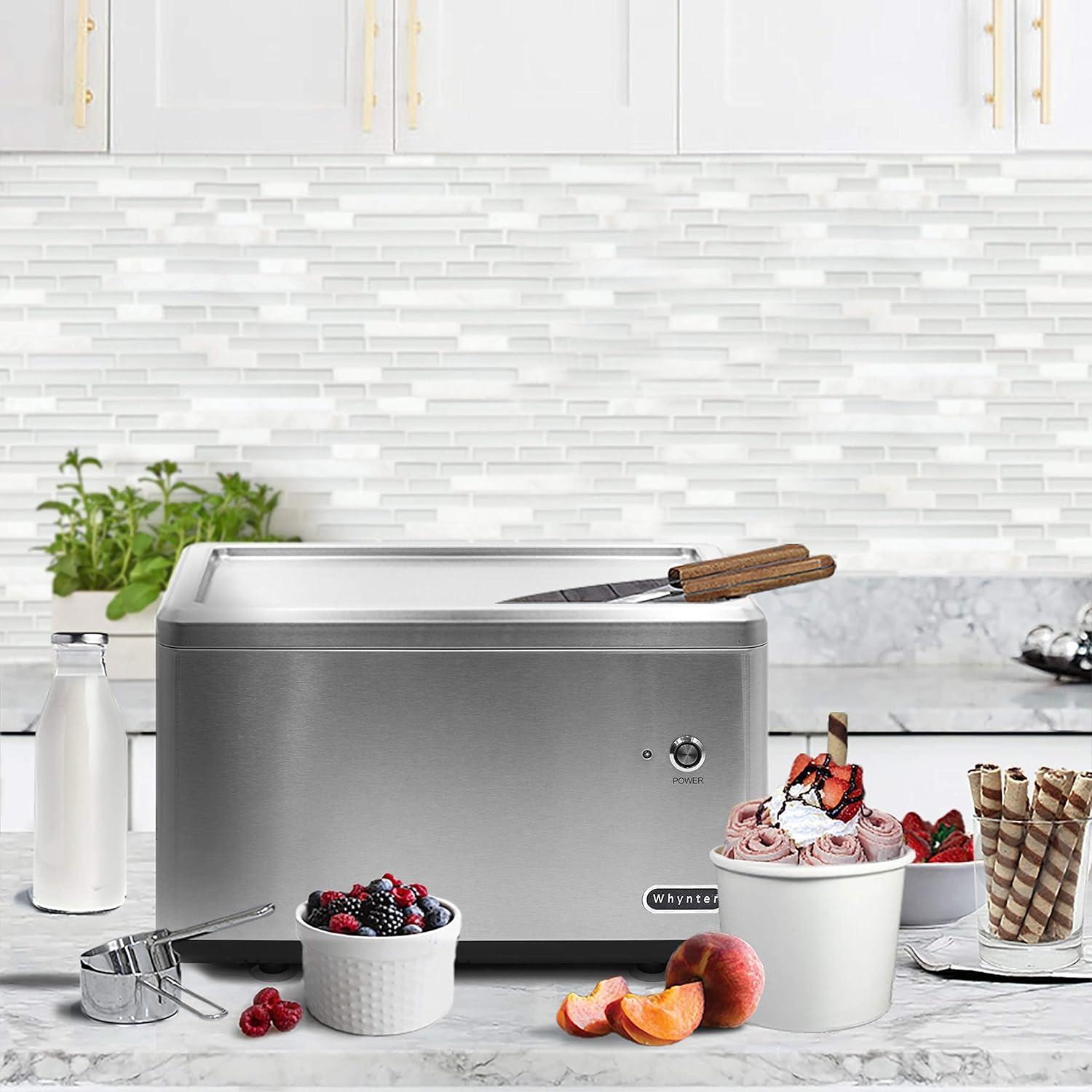 Whynter Whynter Portable Instant Ice Cream Maker Frozen Pan Roller in Stainless Steel