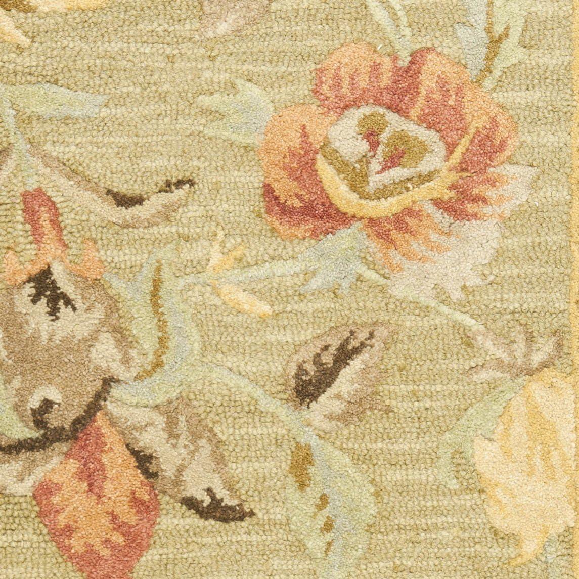 Blossom BLM785 Hand Hooked Runner Rug - Green/Multi - 2'3"x8' - Safavieh.
