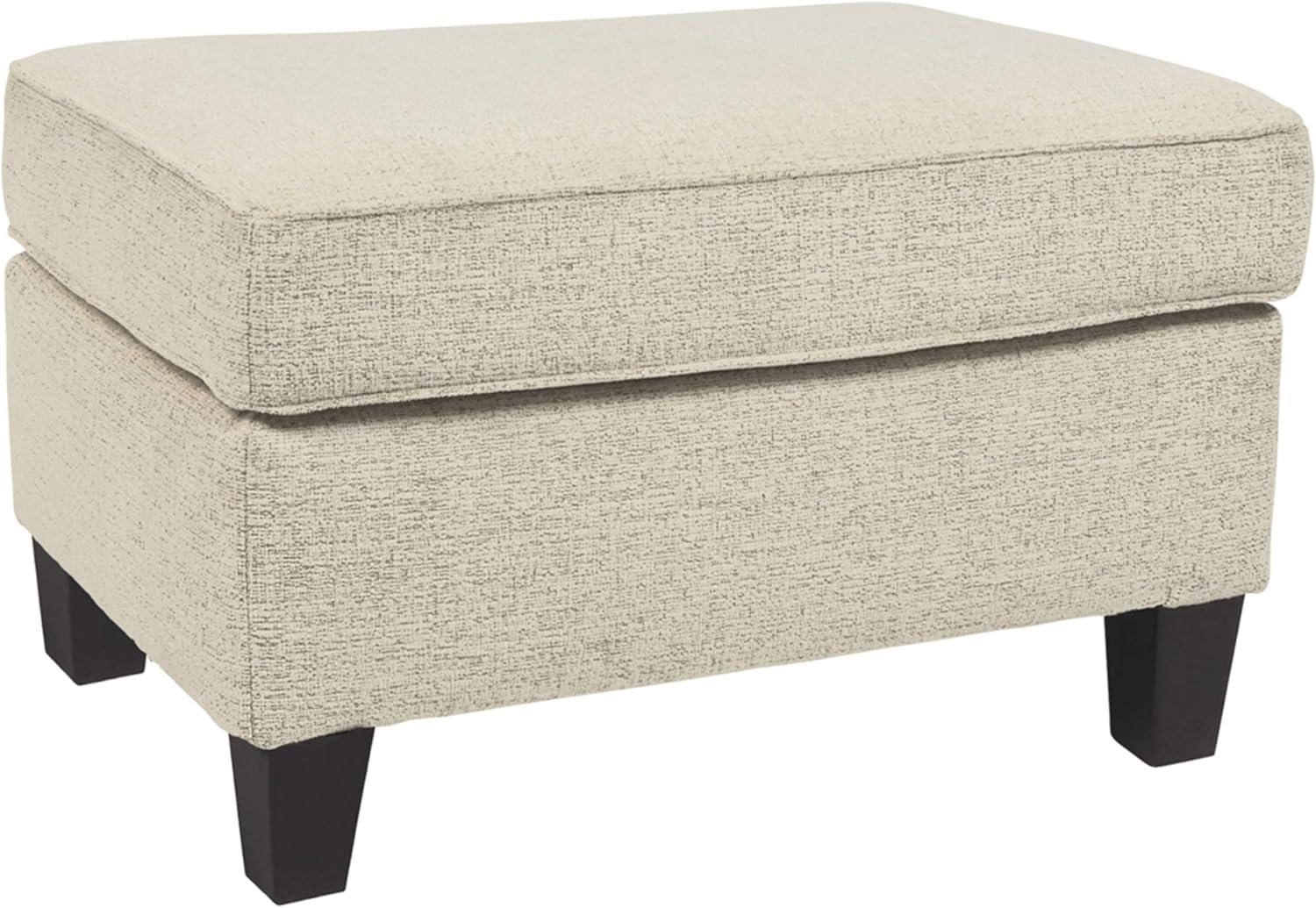 Contemporary Beige Chenille Oversized Footstool 39"x39"