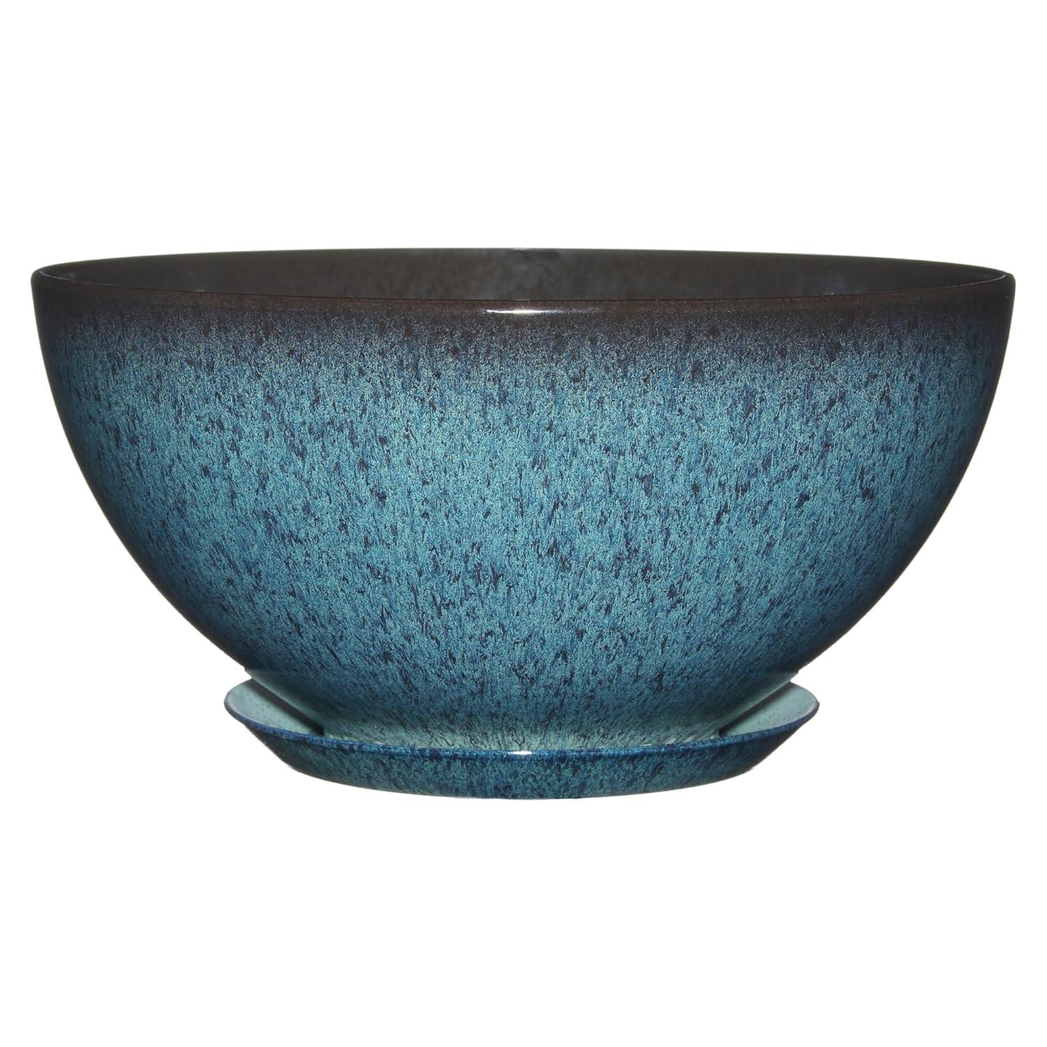 Classic Home and Garden 9010D-375R 10" Rosie Bowl Planter, Indigo Speckle