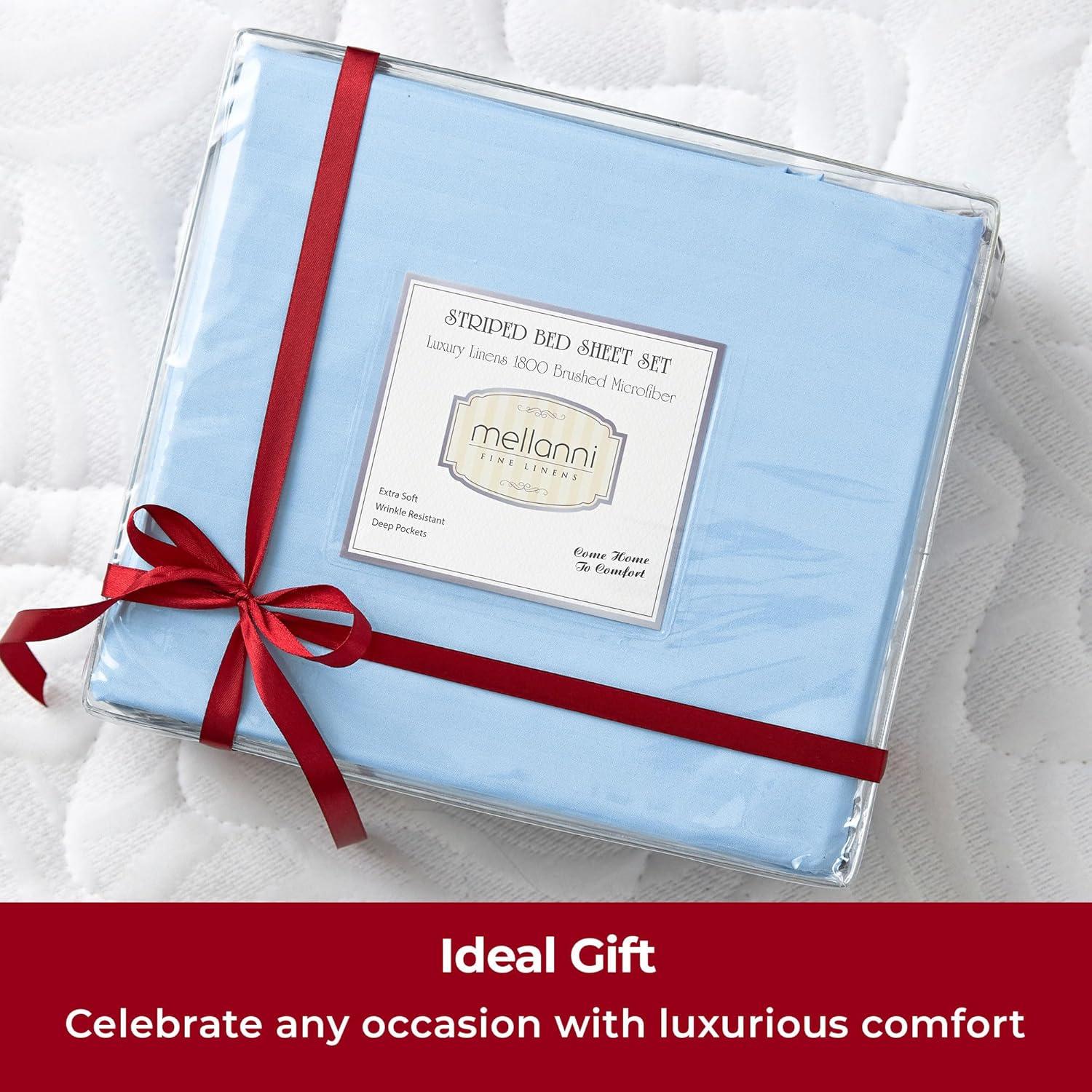 Mellanni Sheet Set Hotel Luxury Brushed Microfiber, Deep Pocket Sheet, 4 Piece Full Beige