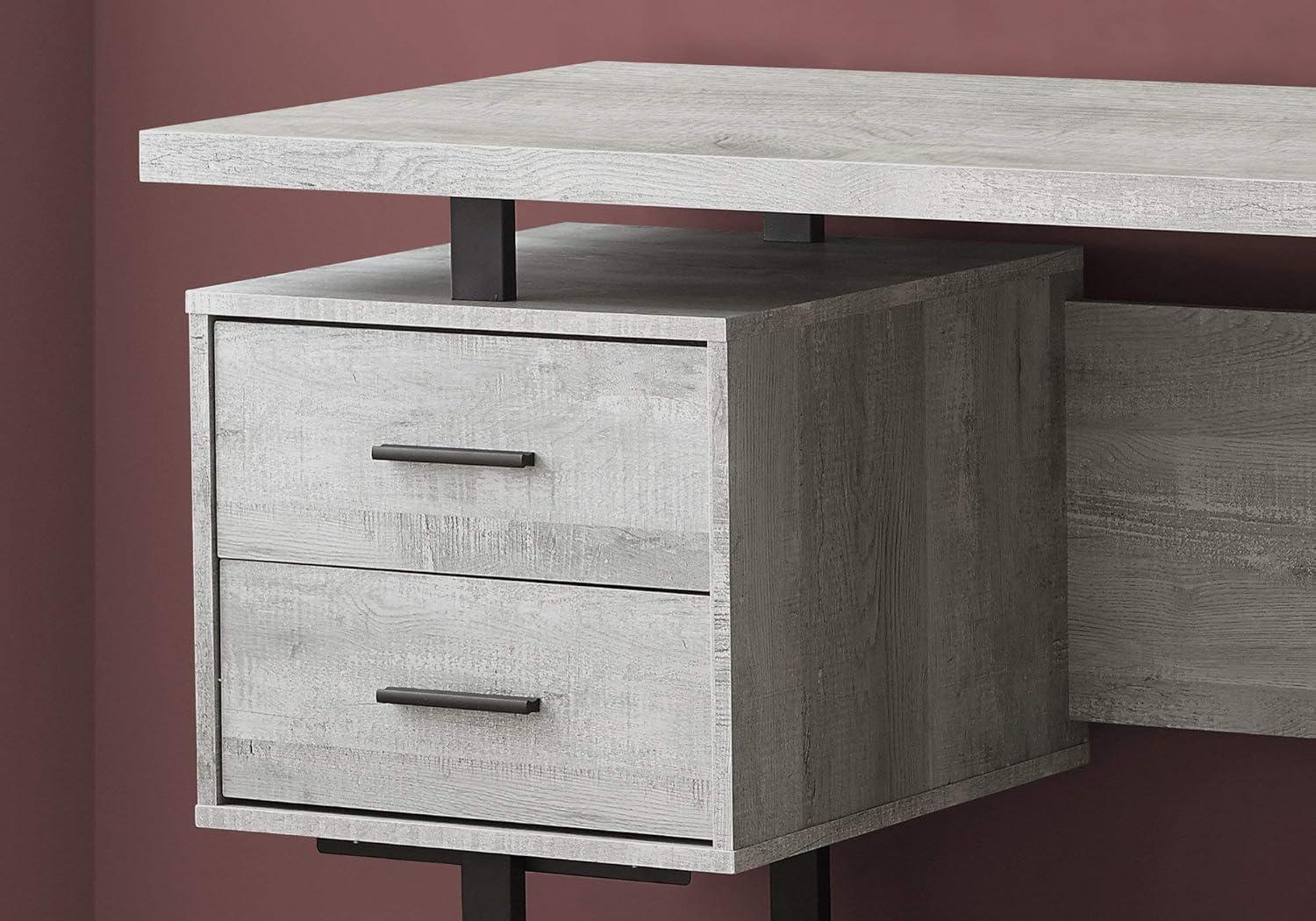 Monarch Specialties Computer Desk, Home Office, Laptop, Left, Right Set-Up, Storage Drawers, 60"L, Metal, Laminate