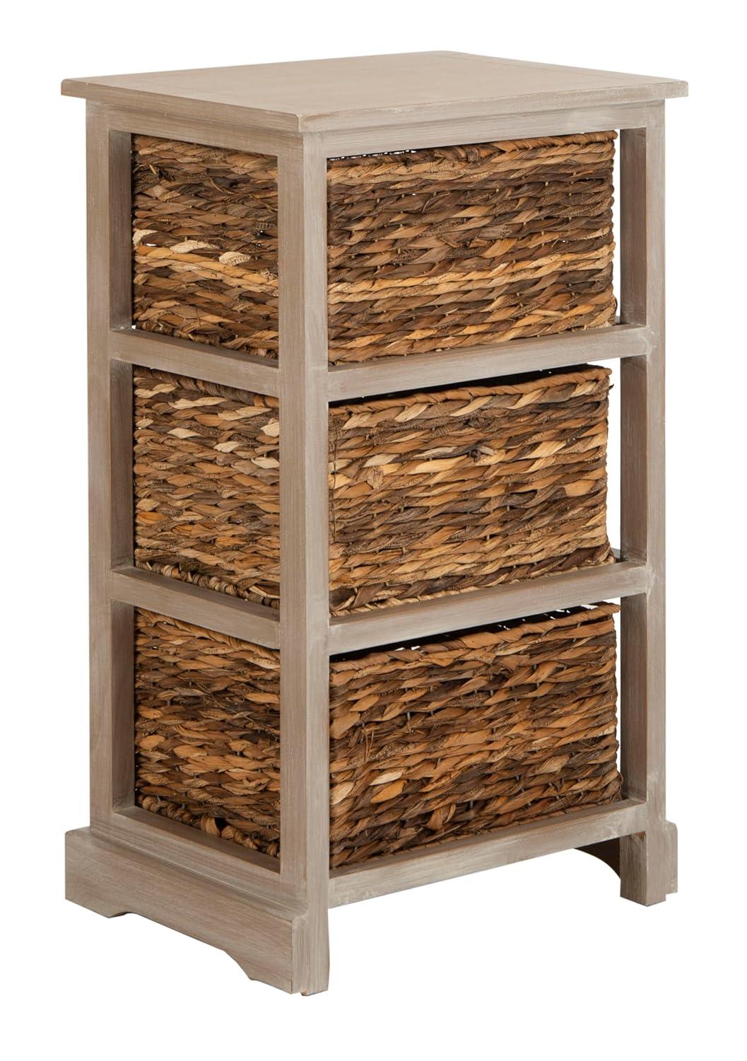 Halle Storage Side Table - AMH5738 - White Wash - Safavieh Couture