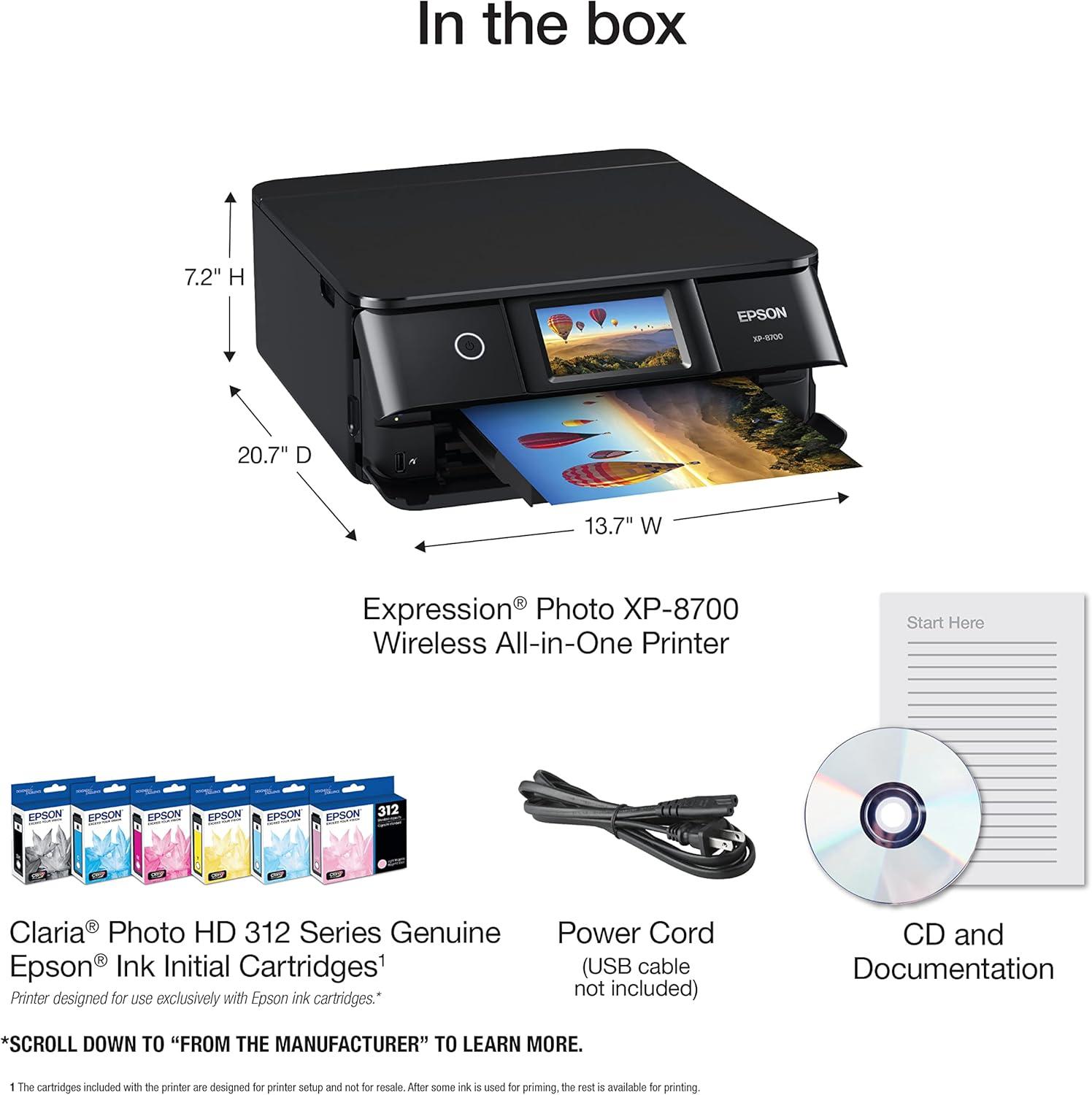 Epson Expression Photo XP-8700 Wireless All-in-One Printer