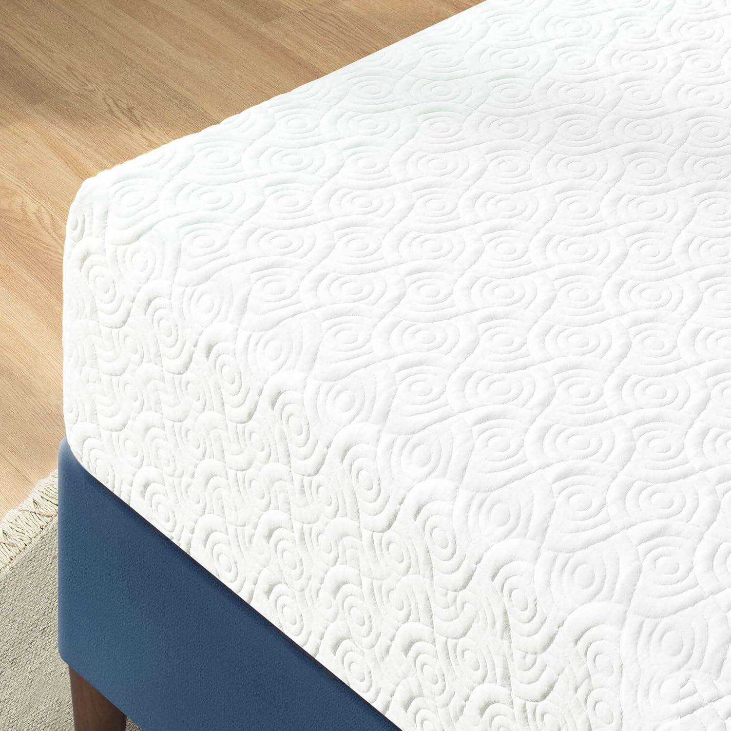 Full White Gel Memory Foam Mattress with Jacquard Cover