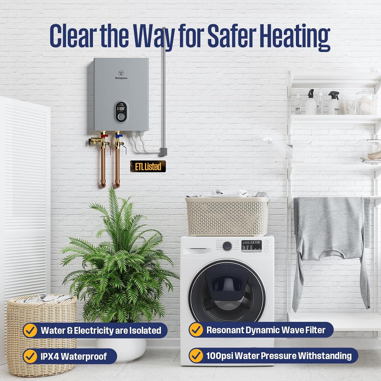 Westinghouse Apolo Performance 27 kW 6.3 GPM 240-Volt Smart WiFi Control Tankless Electric Water Heater