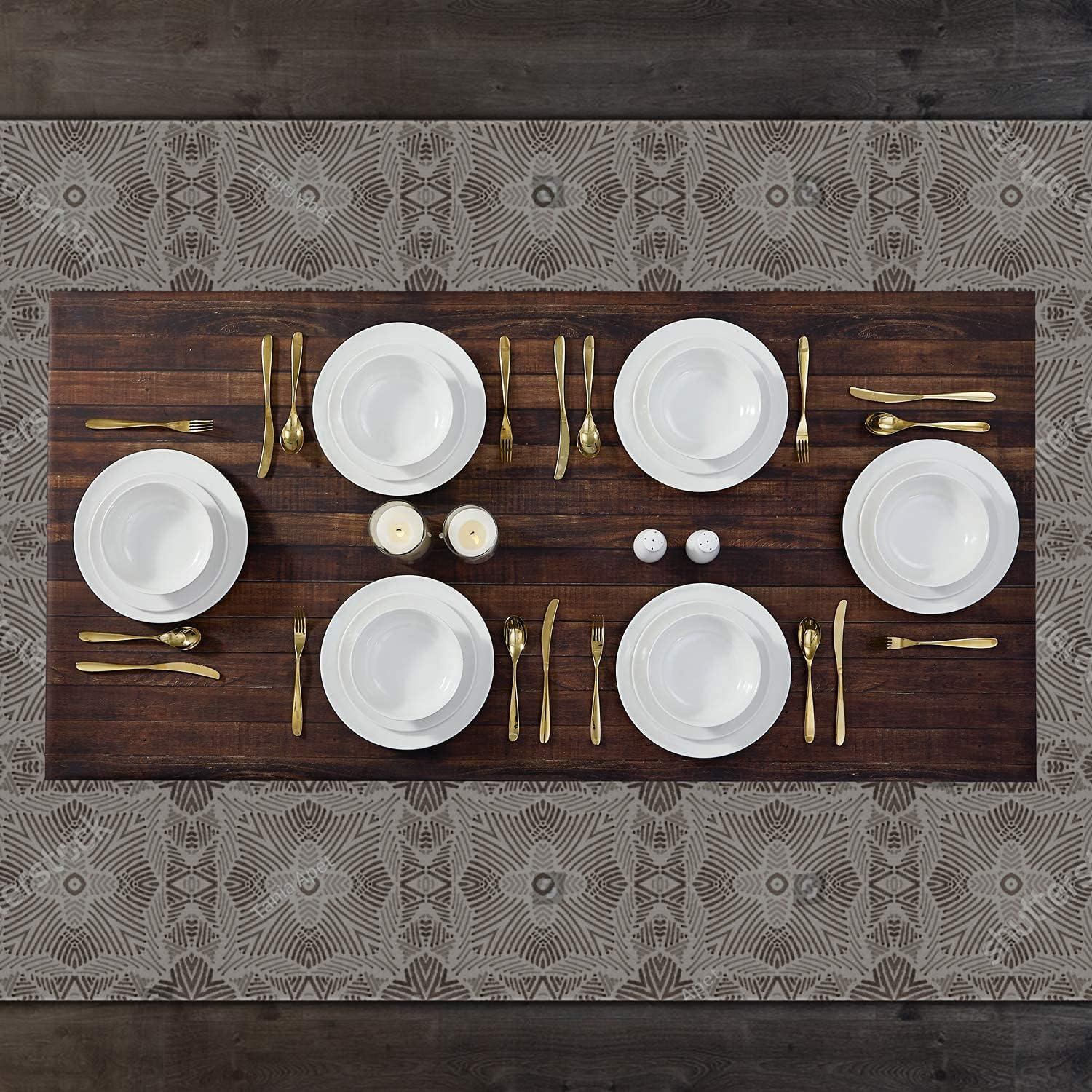 TP 18-Piece Dinnerware Set, Melamine Dishes Set with Bowls and Plates, Service for 6, Non-breakable Lightweight Dining Tableware, Ivory