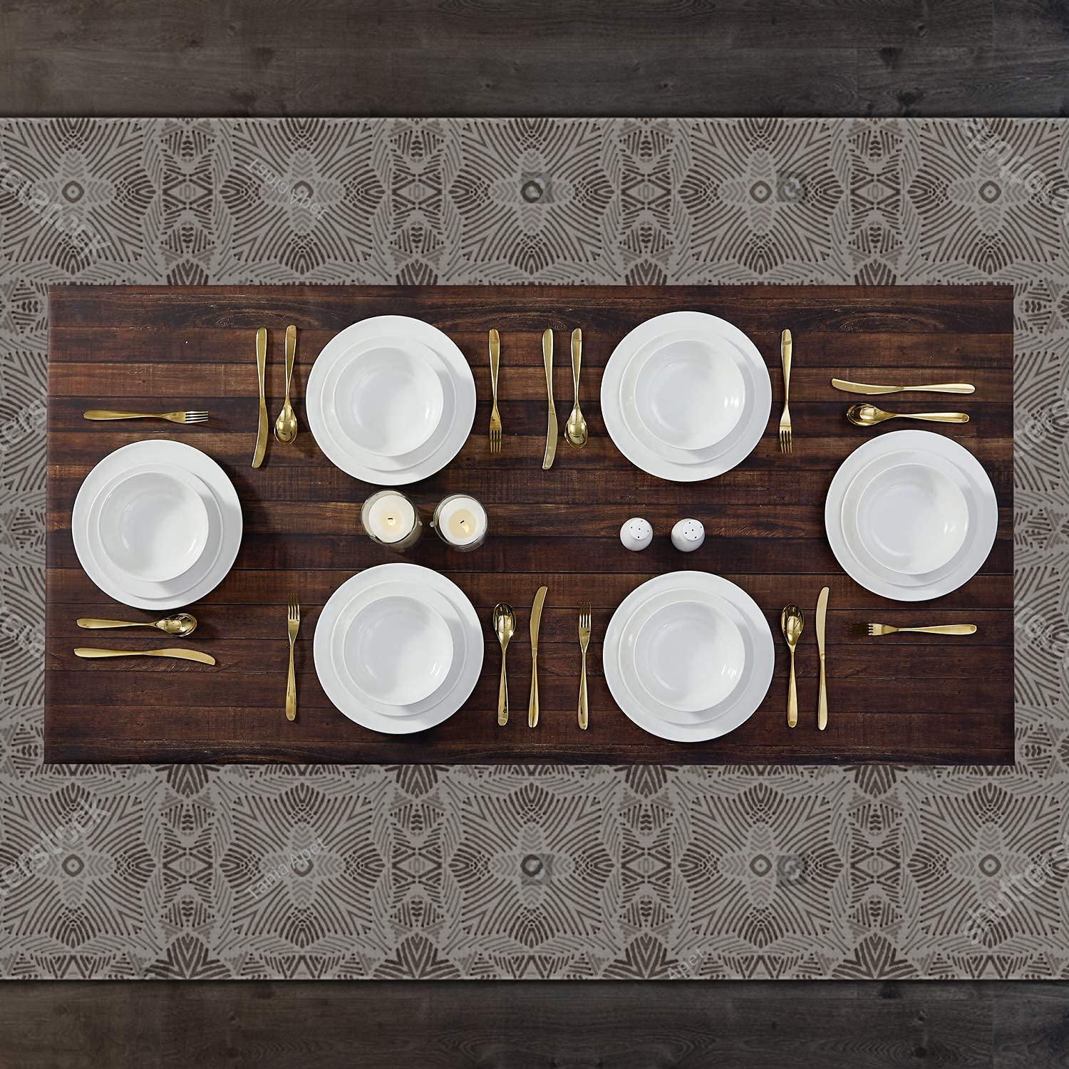 TP 18-Piece Dinnerware Set, Melamine Dishes Set with Bowls and Plates, Service for 6, Non-breakable Lightweight Dining Tableware, Ivory