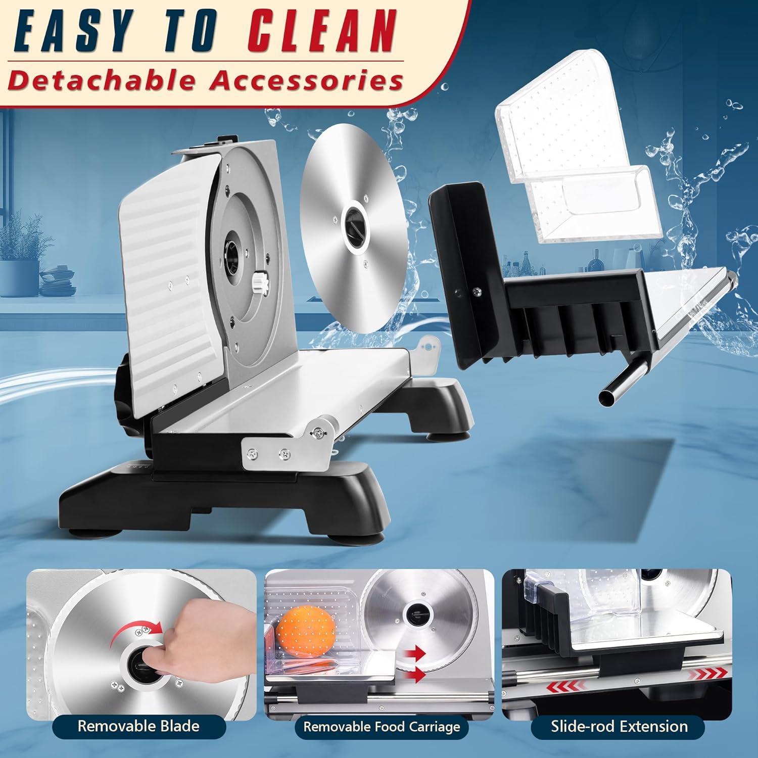 Fashionwu Fashionwu  Commercial Electric Meat Slicer 10" Food Cutter 240W Frozen Deli Slicer Machine