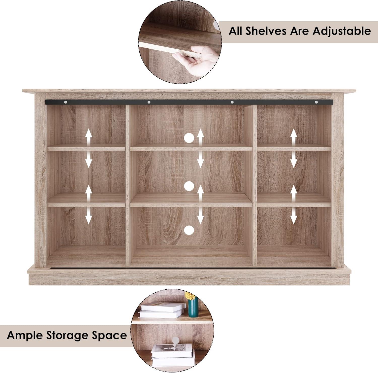 soges Sideboard Buffet Cabinet, Coffee Bar Cabinet with Sliding Barn Doors, Storage Cabinet with Adjustable Shelves for Living Room, Dining Room, Kitchen