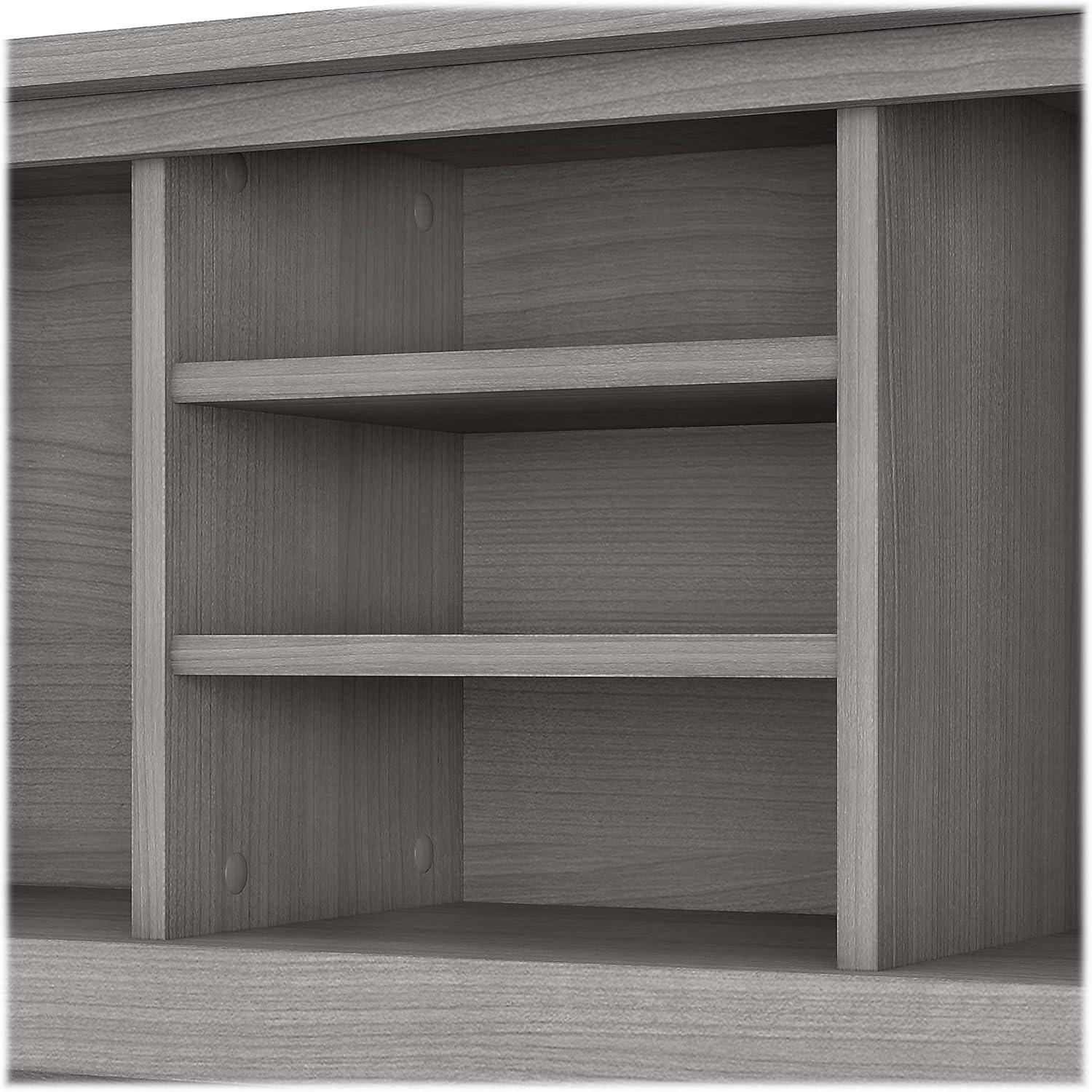 Bush Furniture Somerset 72in 2-Door Hutch with Cubbies in Platinum Gray Finish - fits on 72W L Desk or 72W Office Desk (sold Separately)