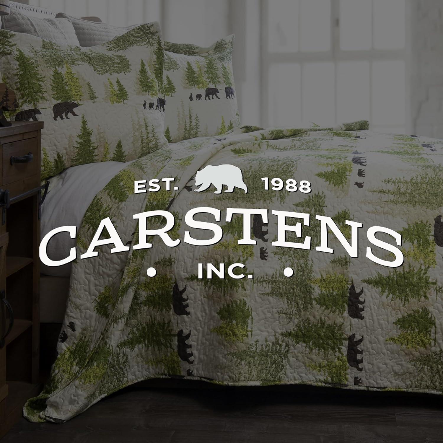 Carstens, Inc. Rustic Cabin Country Bedding Set, Microfiber Quilt, Rustic Pine Wilderness, Full/Queen