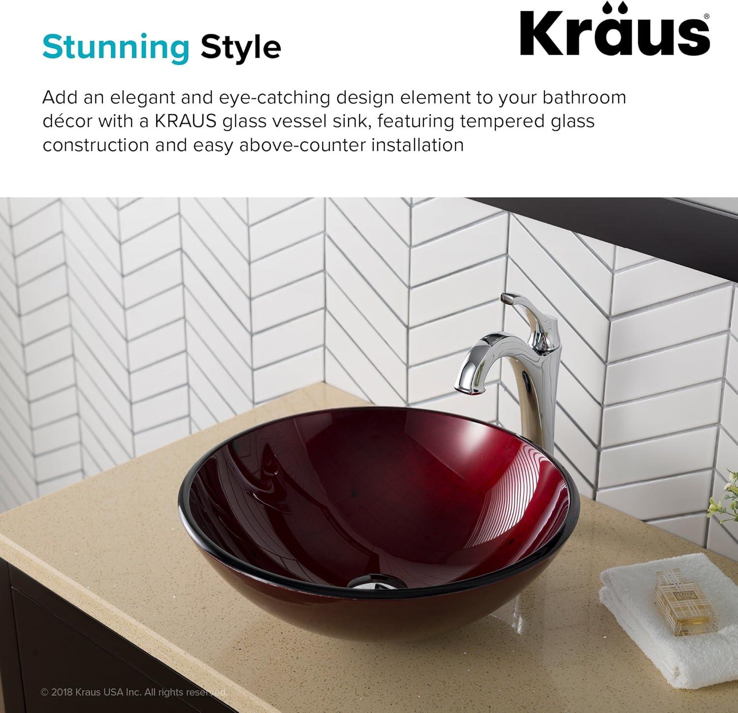 Irruption Glass Circular Vessel Bathroom Sink