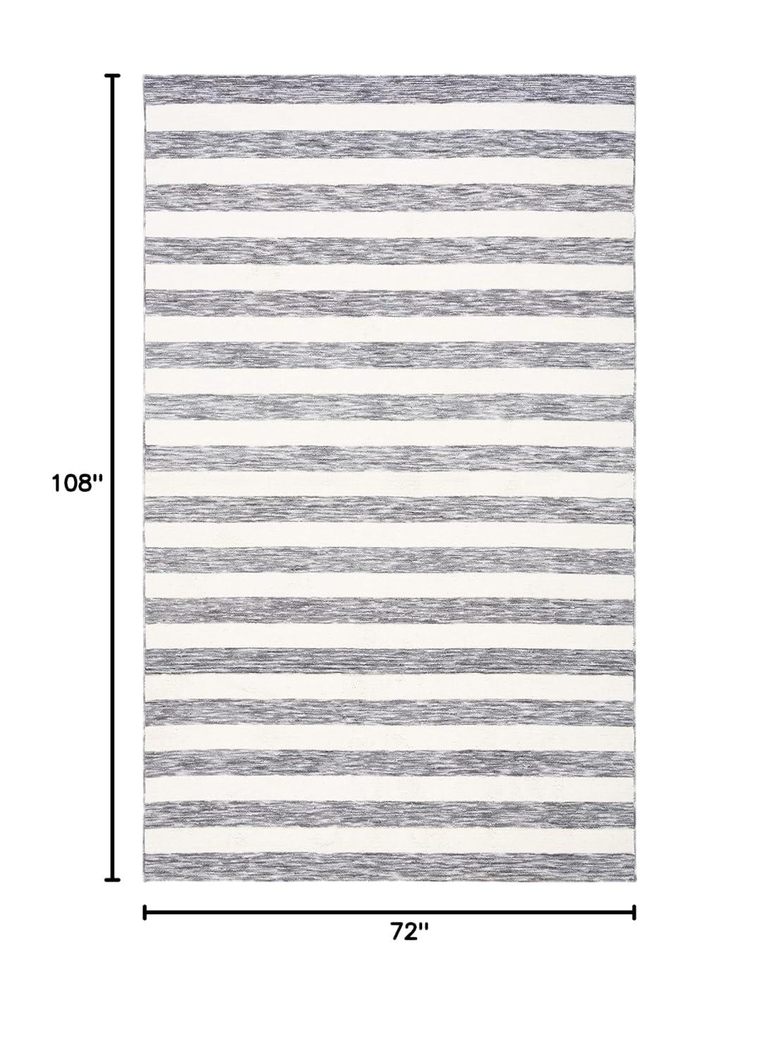 Easy Care ECR115 Power Loomed Machine Washable Indoor Area Rug - Dark Grey/Ivory - 6'x9' - Safavieh