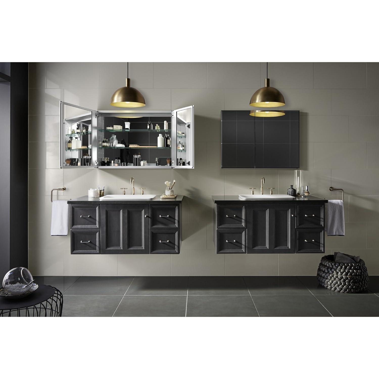CLC Aluminum Two-Door Medicine Cabinet With Mirrored Doors, Beveled Edges