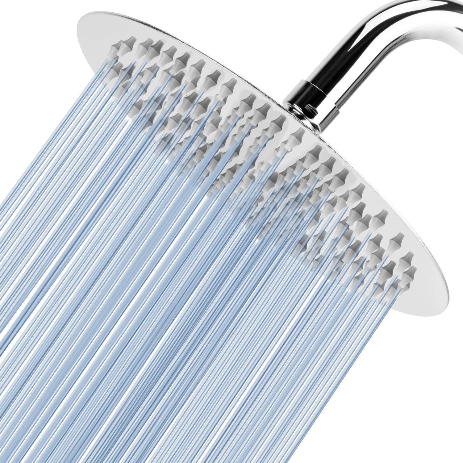 8-Inch Chrome Stainless Steel Rain Shower Head with Filter