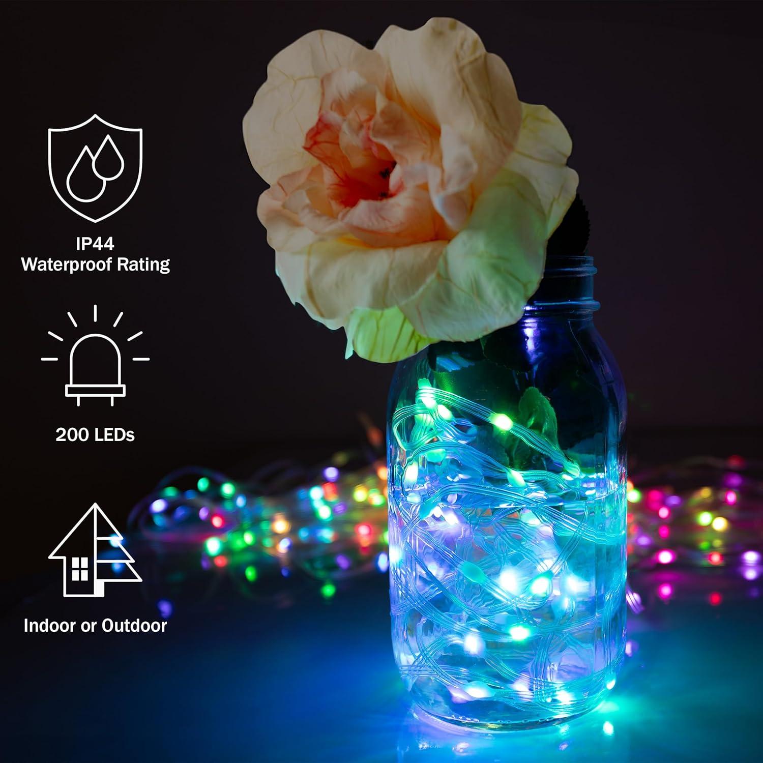 Pure Garden 72ft 200 LED Color Changing Outdoor Rope Lights with Remote