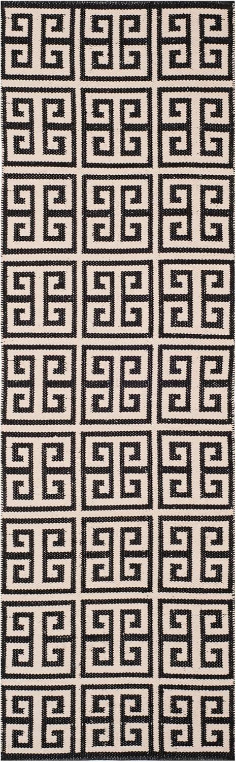 Montauk MTK724 Hand Woven Indoor Runner Rug - Black/Ivory - 2'3"x7' - Safavieh.