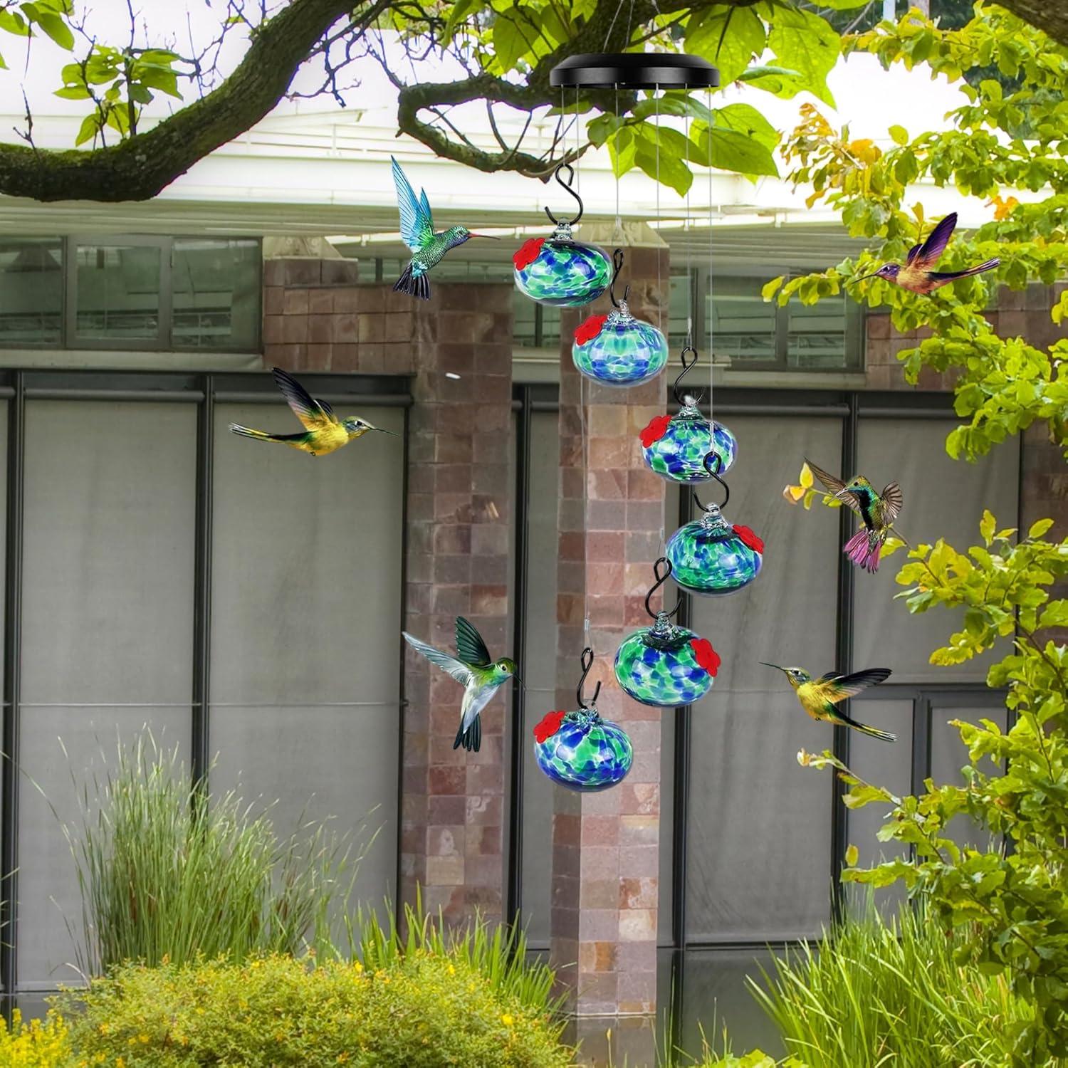 2025 New Charming Wind Chimes Hummingbird feeders,Window Bird feeders for Viewing,Bird feeders for Outdoors Hanging ant and bee Proof