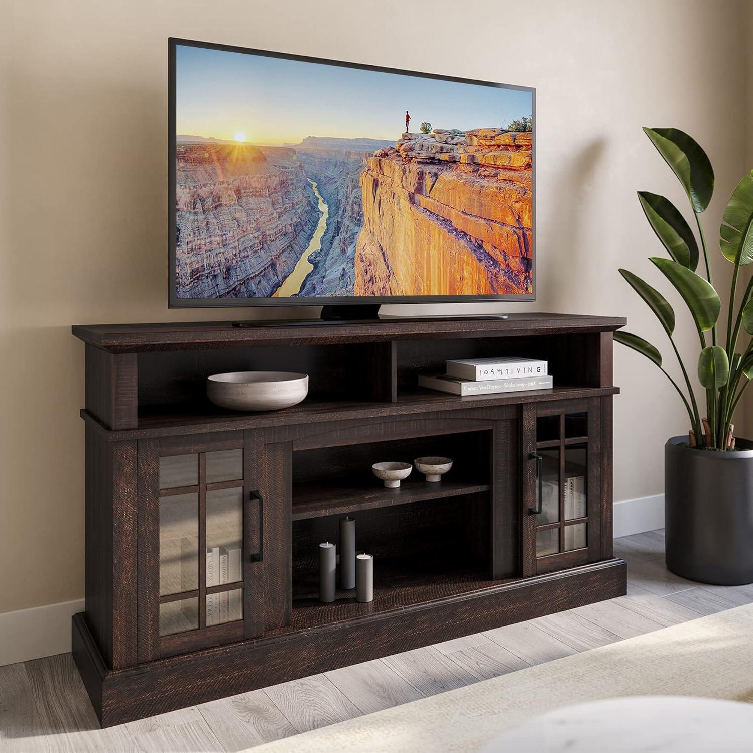 BELLEZE TV Stand Media Entertainment Center - Astorga (Espresso)