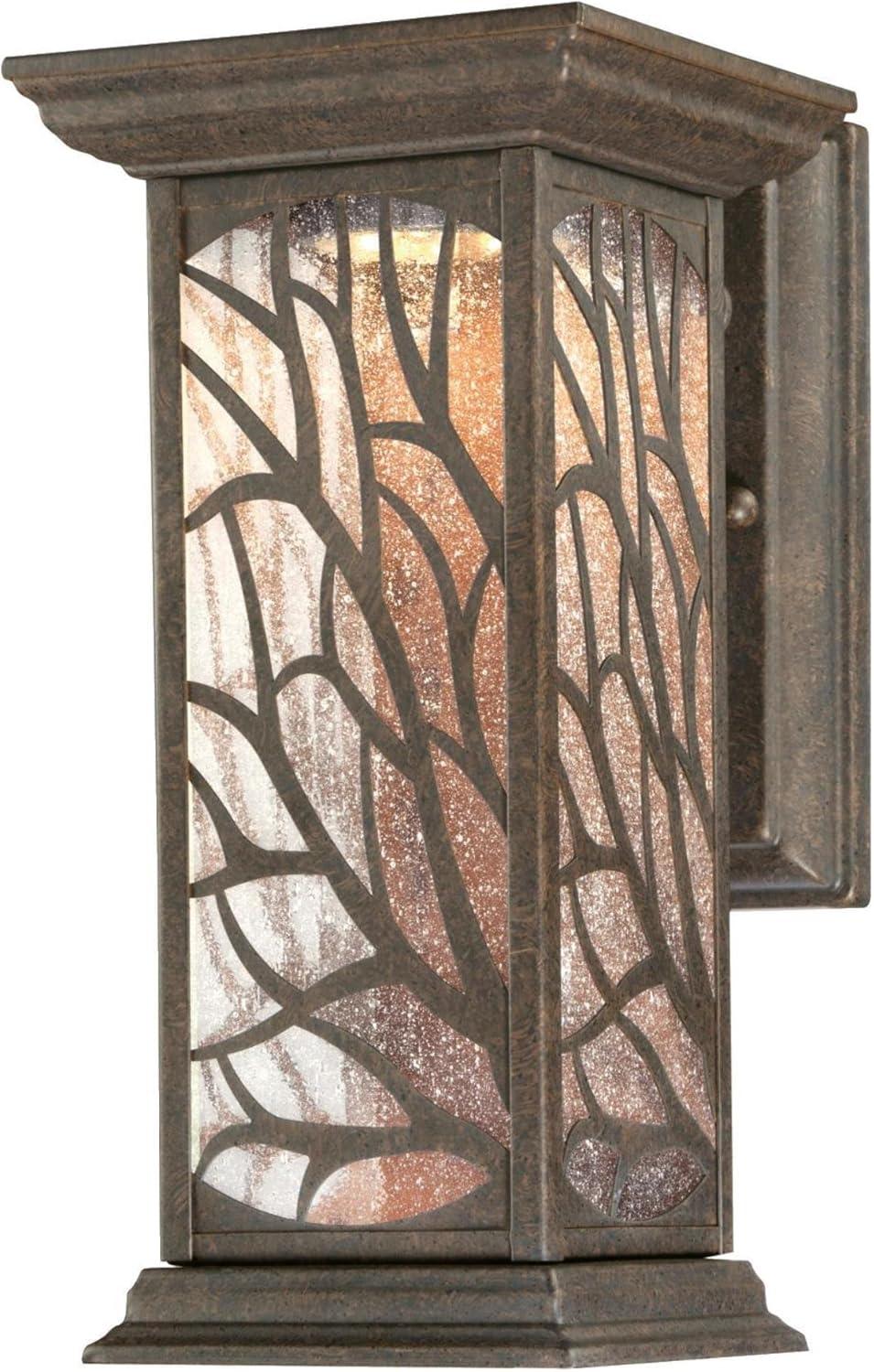 Victorian Bronze LED Outdoor Wall Lantern with Seeded Glass