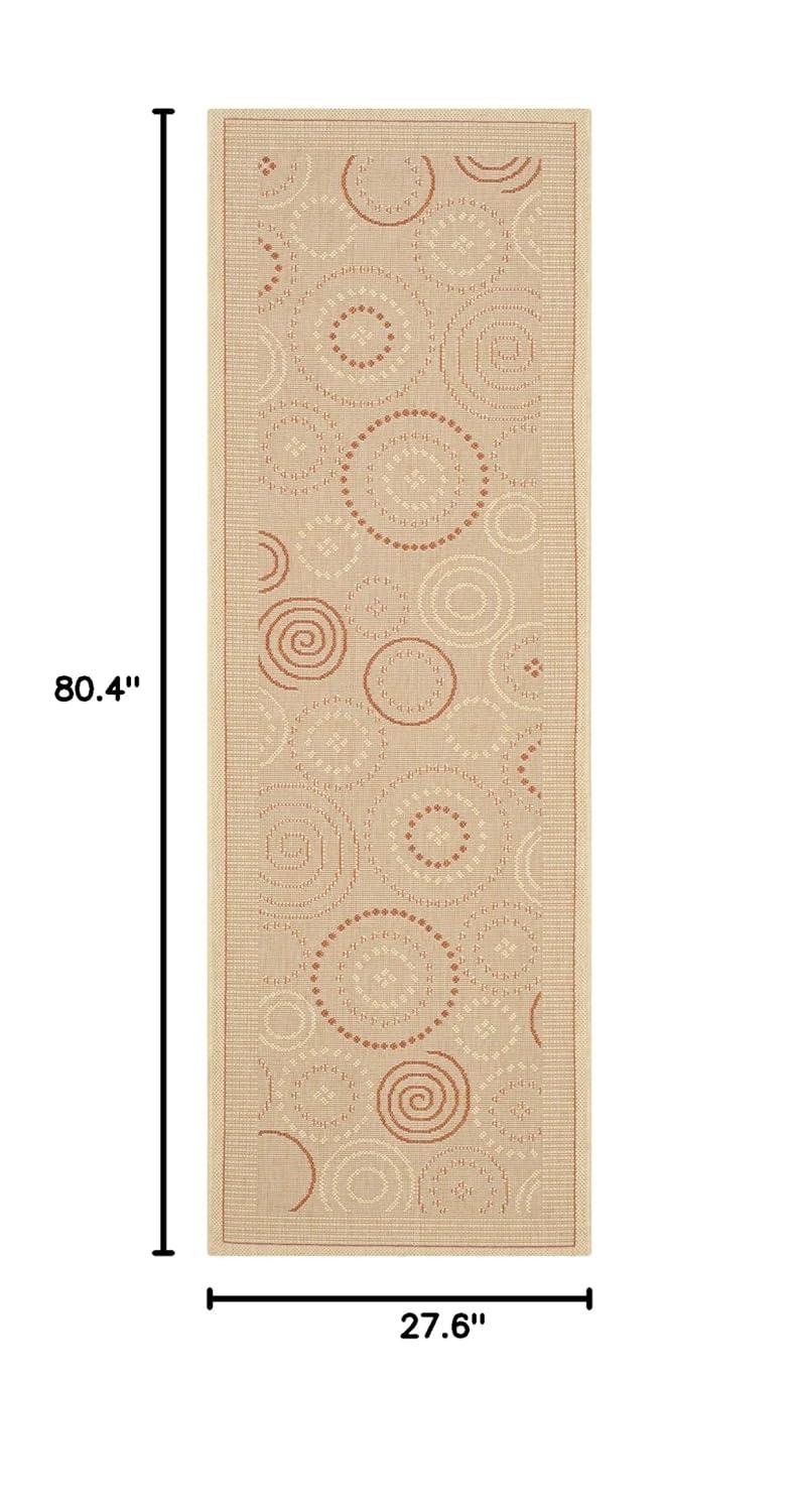 Courtyard CY1906 Power Loomed Indoor and Outdoor Runner Rug - Natural/Terra - 2'3"x6'7" - Safavieh