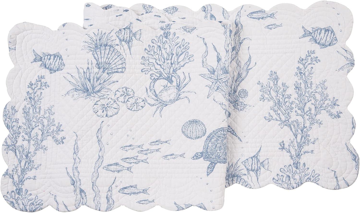 Makara Reef Coastal Cotton Scalloped Table Runner