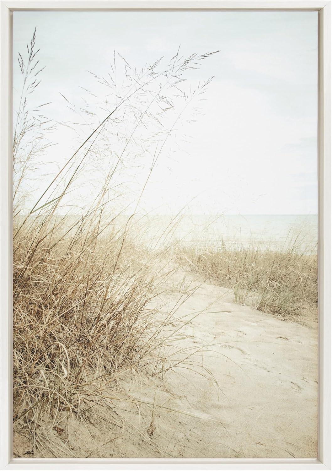 Sylvie Beach Grasses Framed Canvas by F2 Images - Kate & Laurel All Things Decor