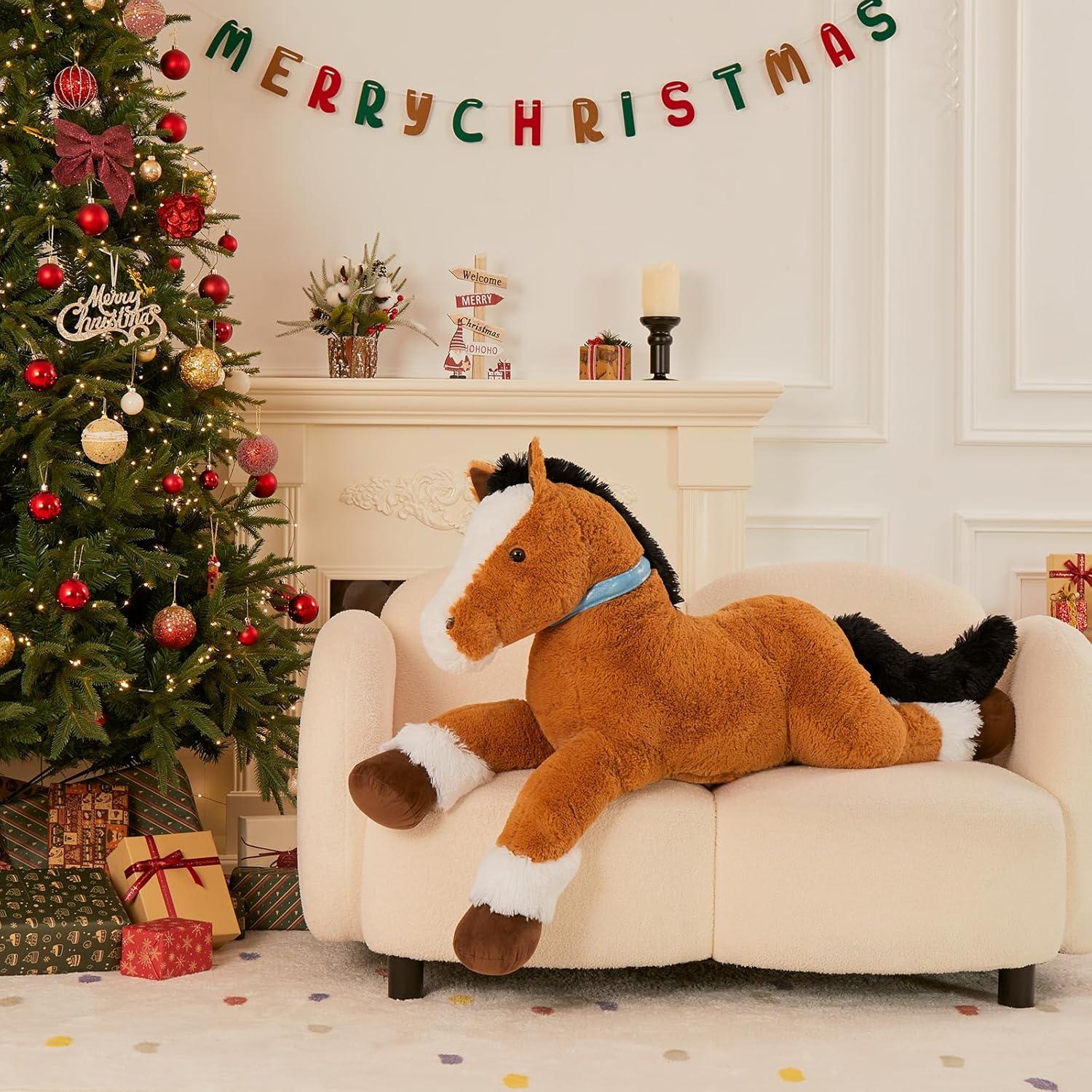 MaoGoLan 47" Giant Horse Stuffed Animal Large Stuffed Horse Plush Toy