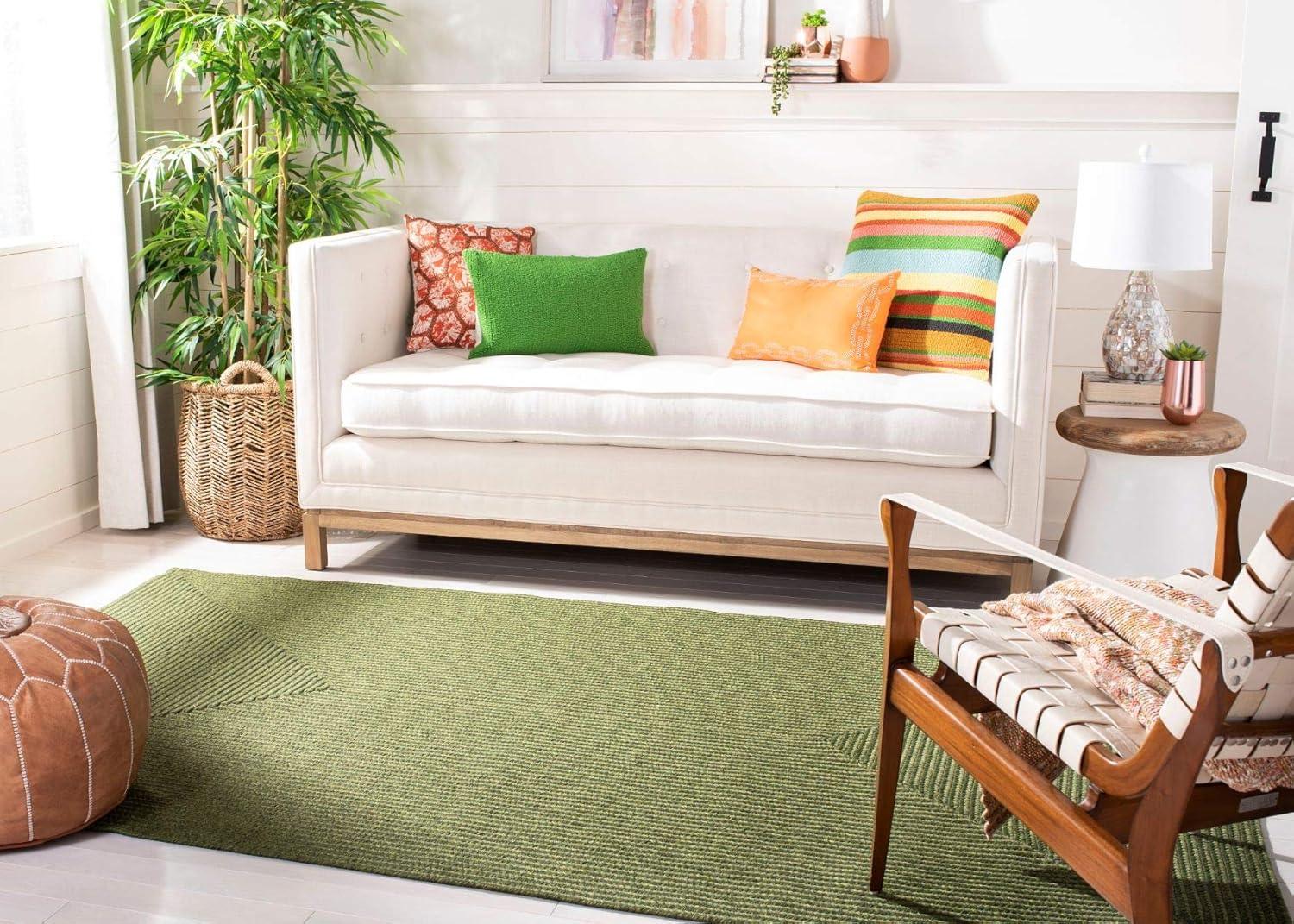 Braided BRD315 Hand Woven Area Rug - Green - 3'x3' - Safavieh.