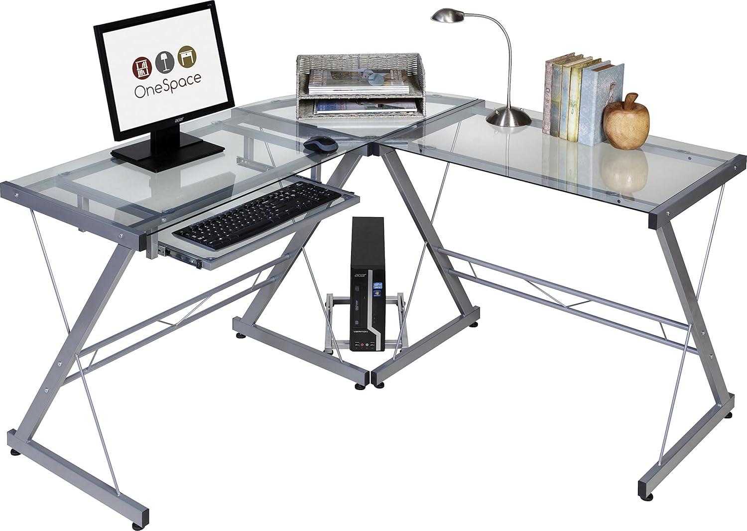 OneSpace - Table - L-shaped - black - black base