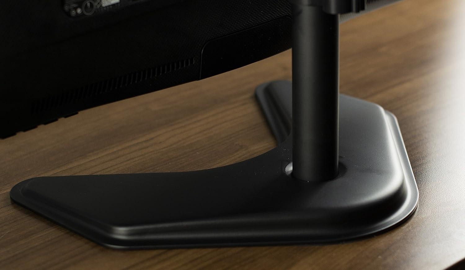 Black Steel and Aluminum Triple Monitor Desk Stand