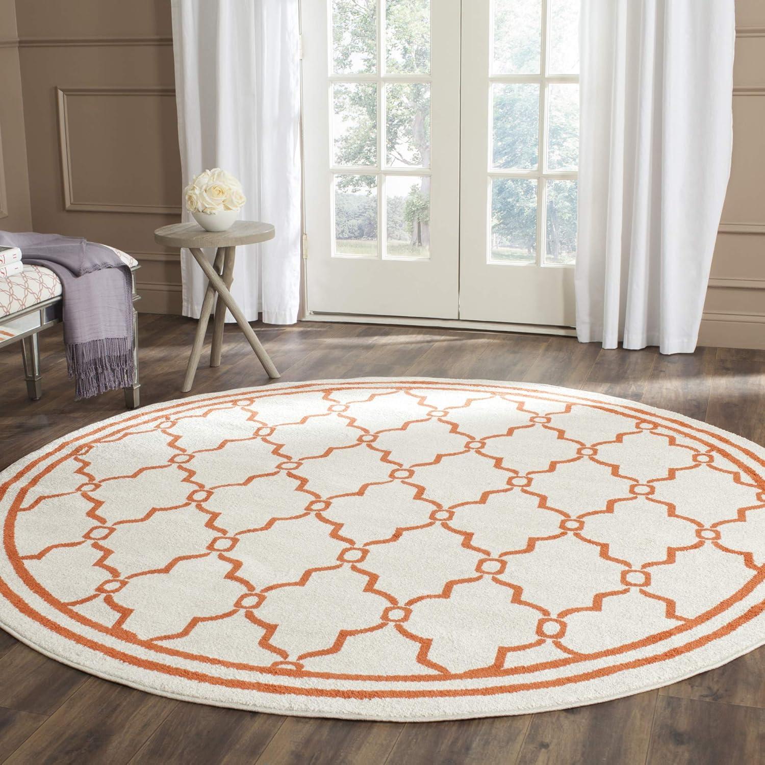 Amherst AMT414 Power Loomed Indoor Area Rug - Wheat/Beige - 7' Round - Safavieh