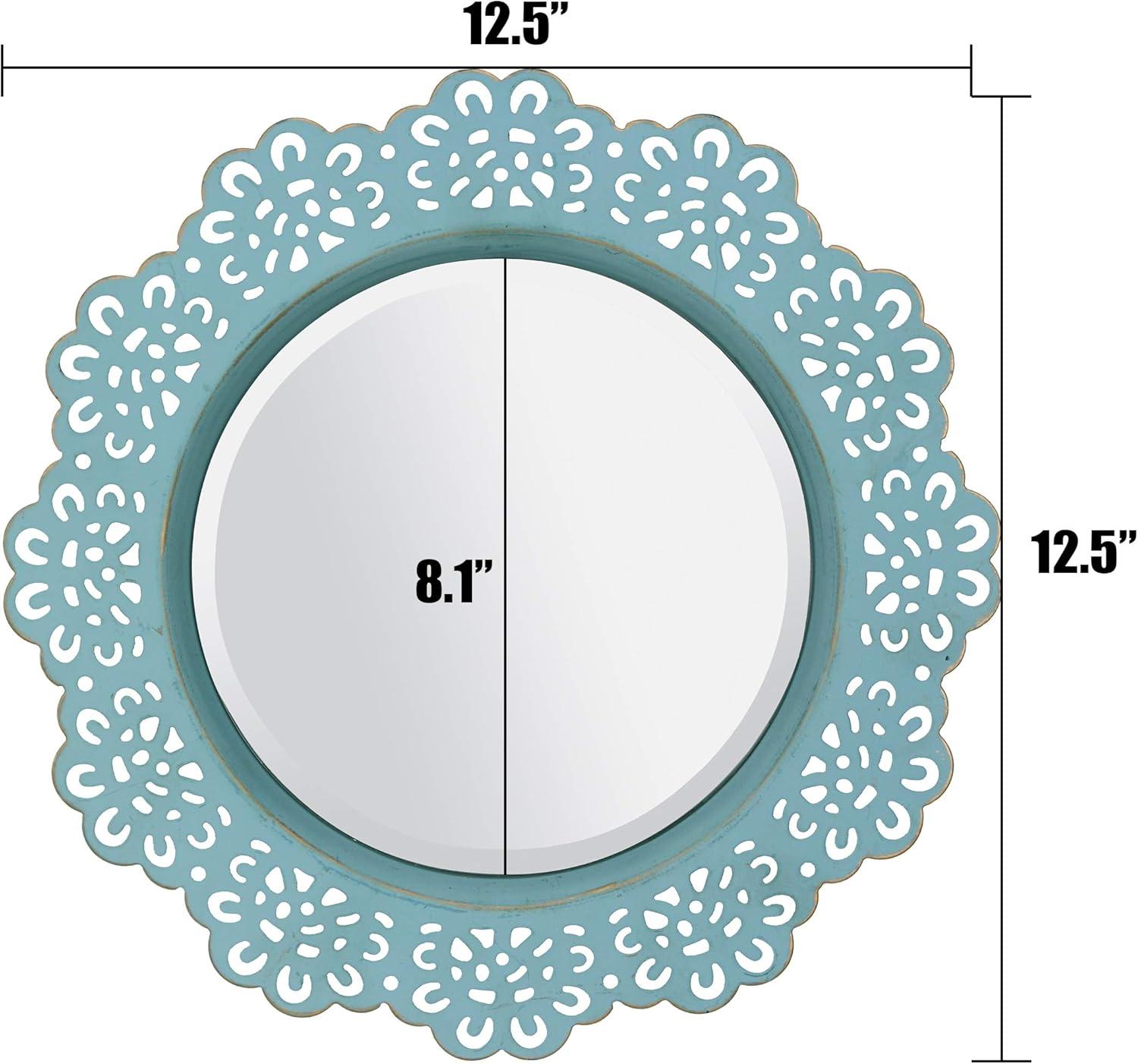 12.5" Decorative Floral Metal Lace Wall Mirror - Stonebriar Collection