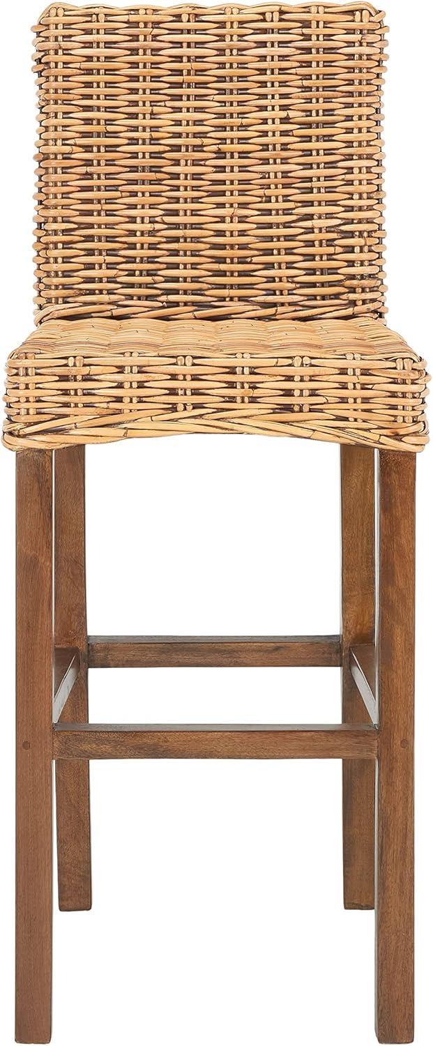 Tobie Rattan Bar Stool - BST6500 - Honey Brown Wash/Antique Brow - Safavieh