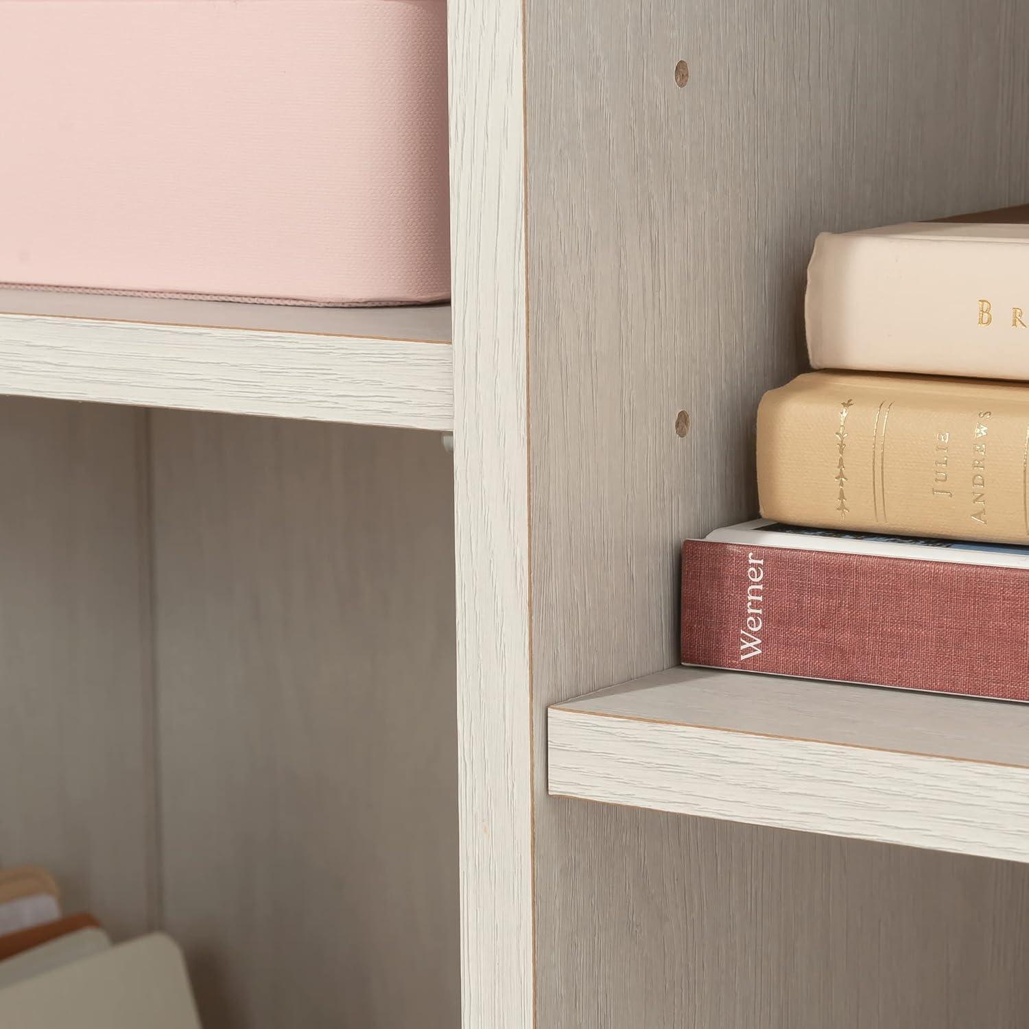 Sauder Summit Station Storage Cabinet Glacier Oak: Laminated MDF, 4 Adjustable Shelves, CARB Certified