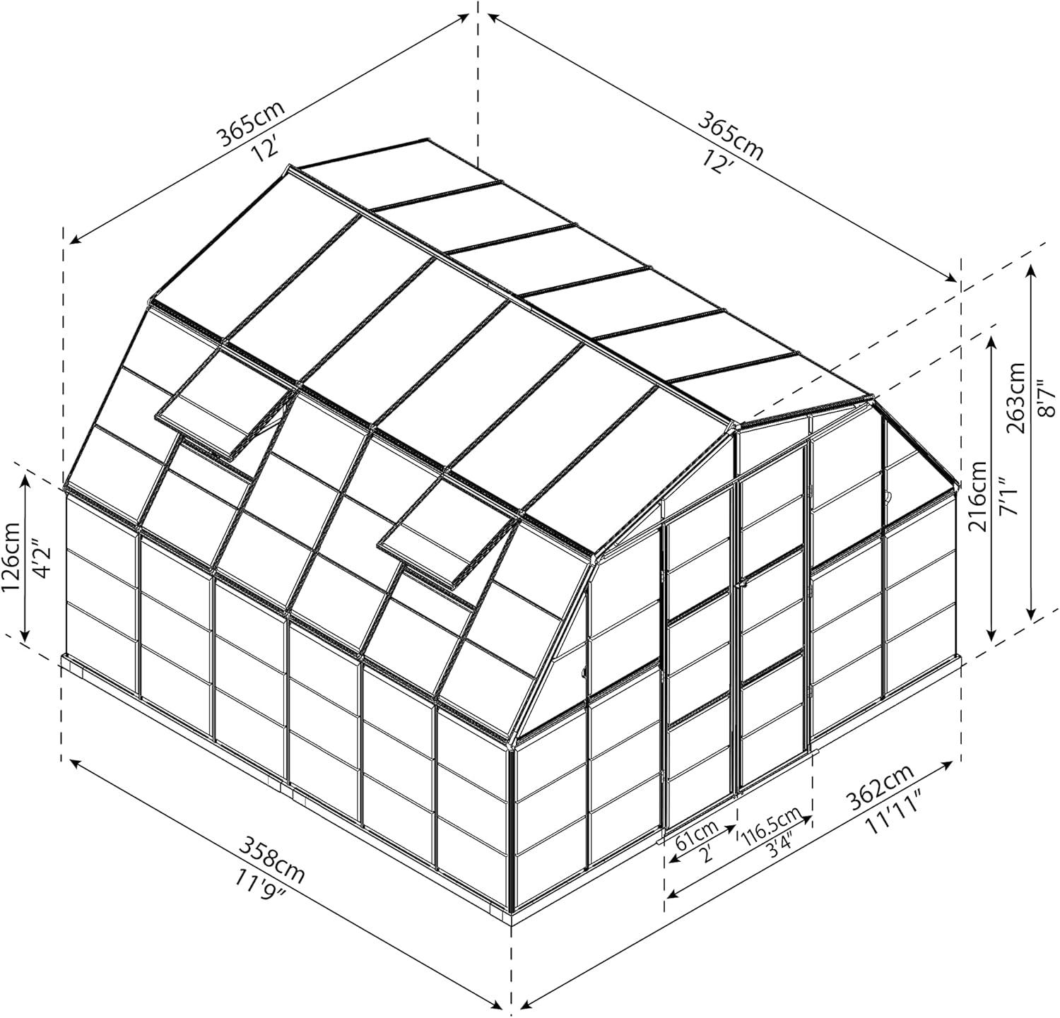 Palram - Canopia Americana 12 Ft. W x 12 Ft. D Greenhouse