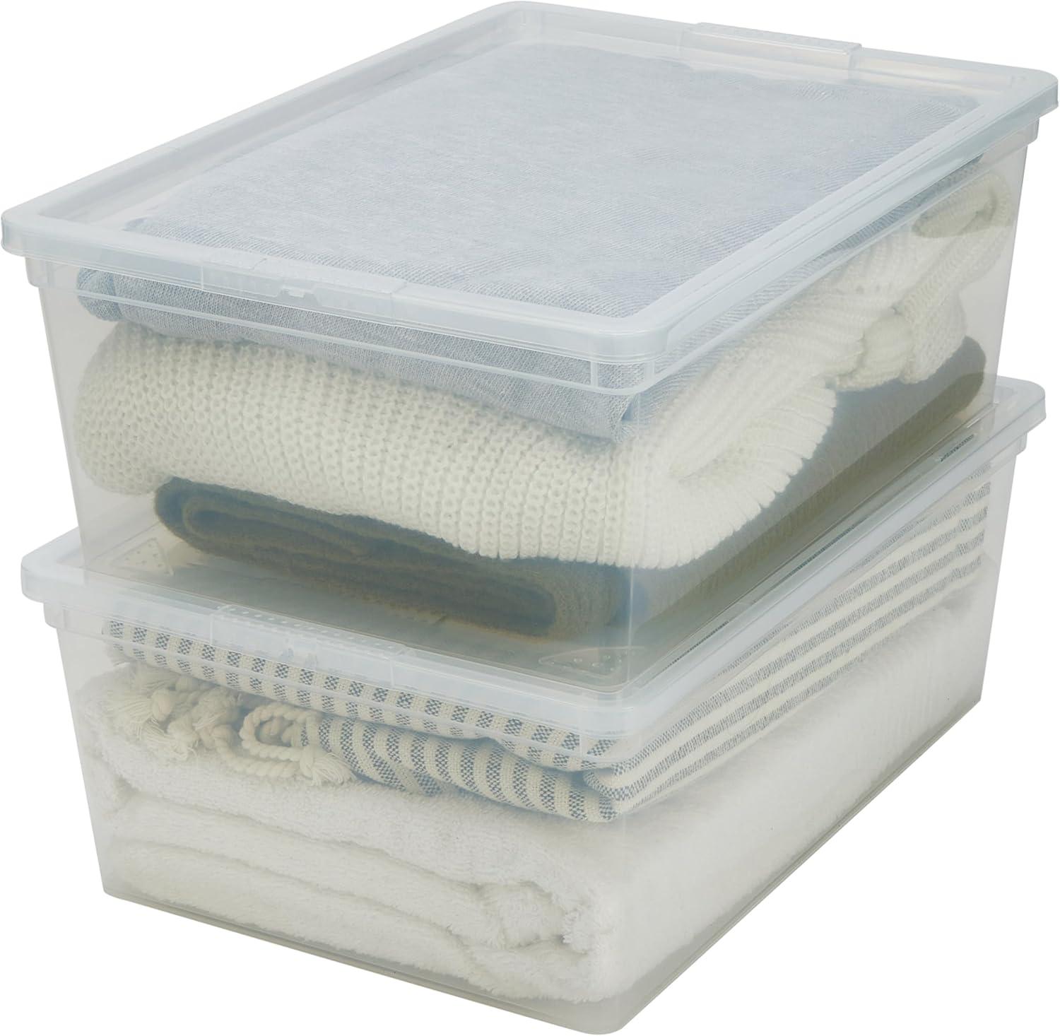 Simplify Simplify 4 Pack Stackable Storage Bins with Lids in Clear