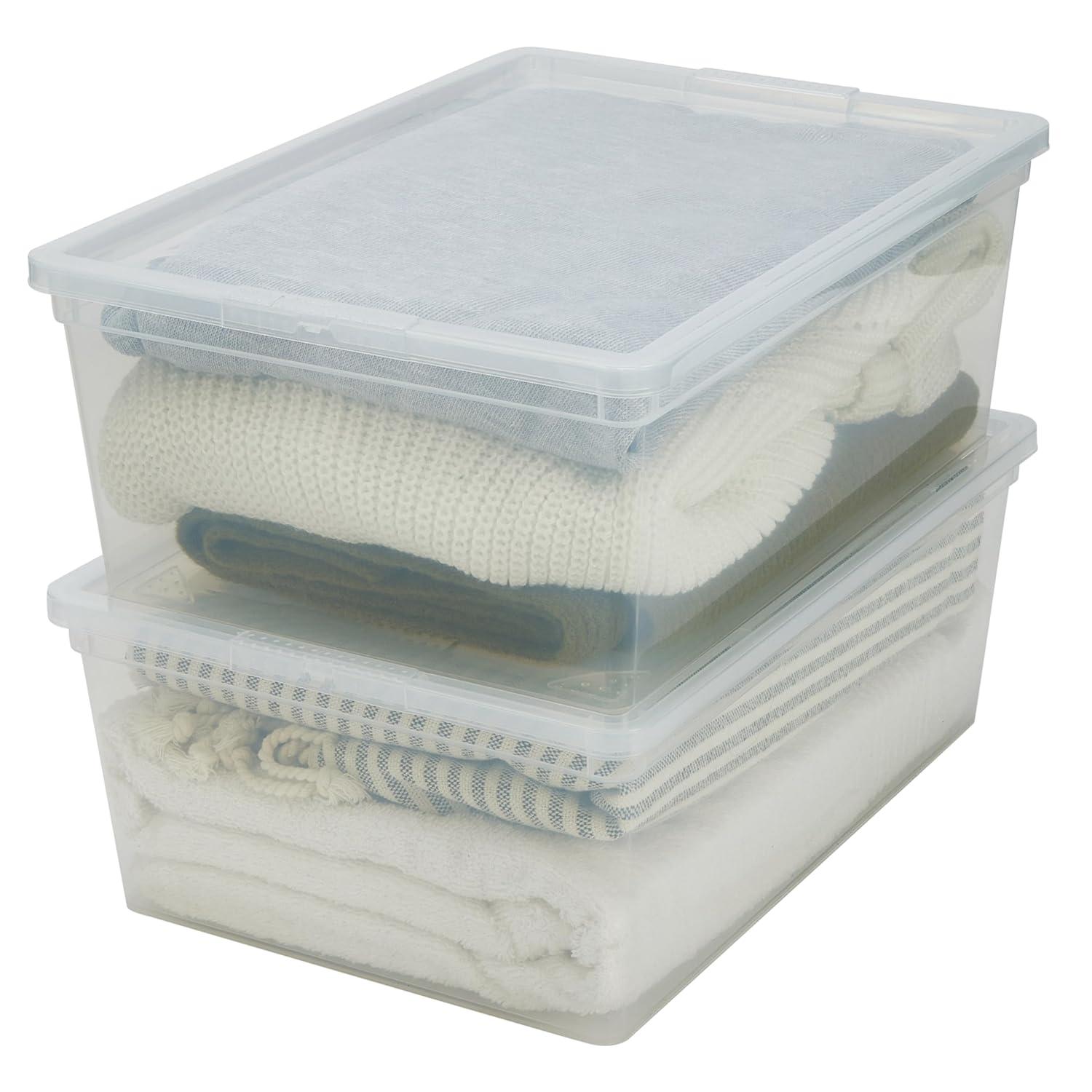 Simplify Simplify 4 Pack Stackable Storage Bins with Lids in Clear