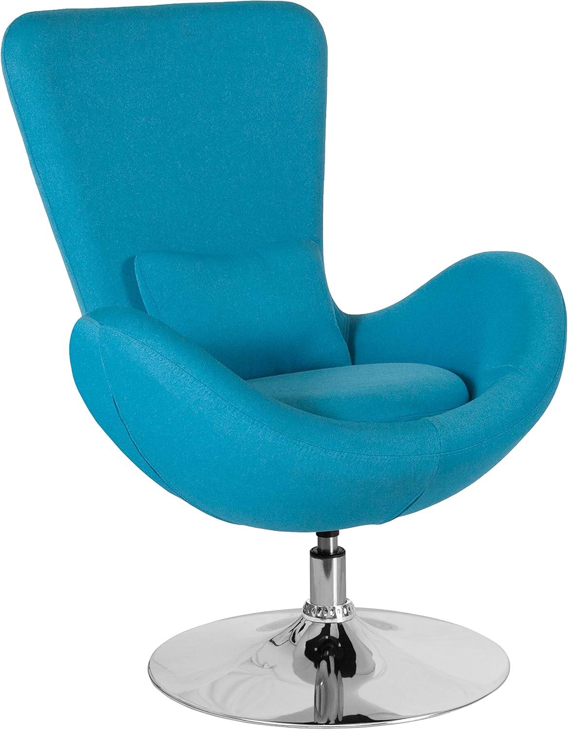 Flash Furniture Egg Series Aqua Fabric Side Reception Chair