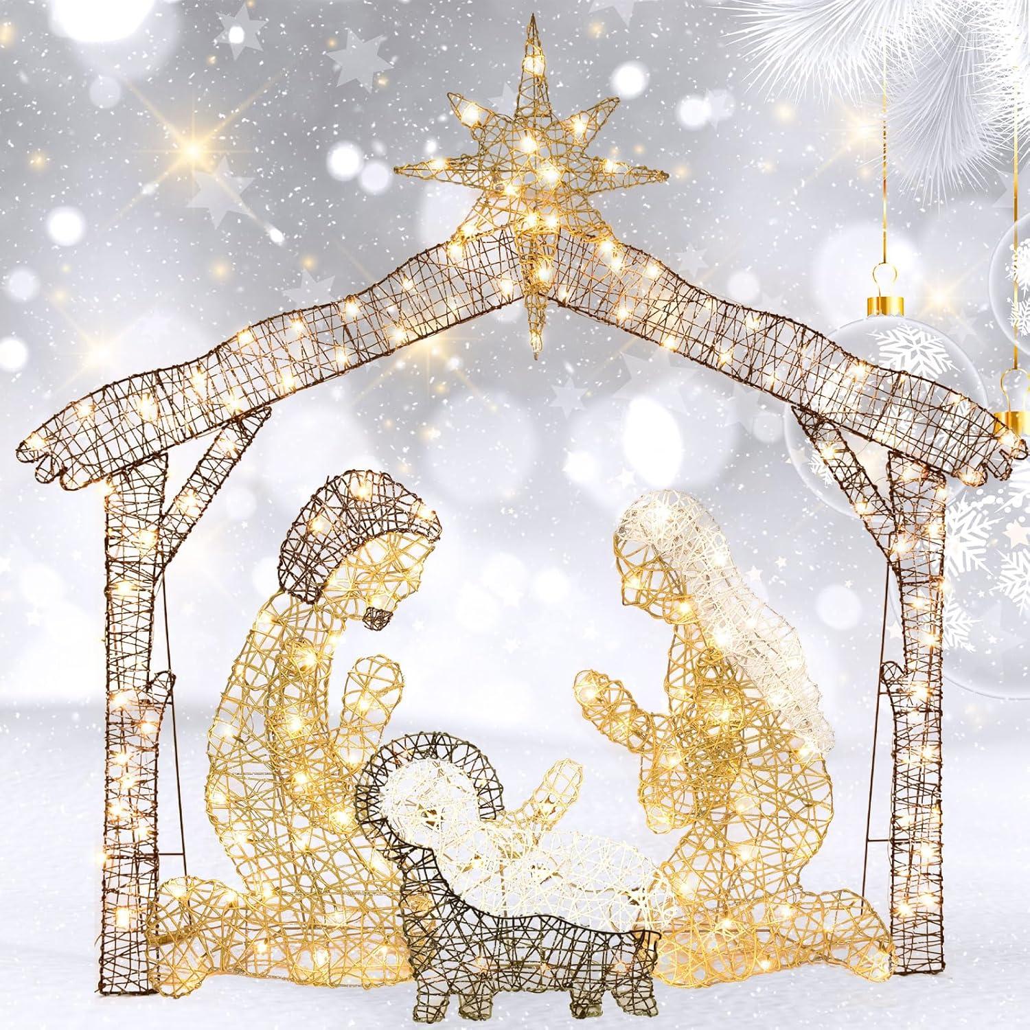 The Holiday Aisle® Christmas Nativity Scene Yard Decoration Light Display