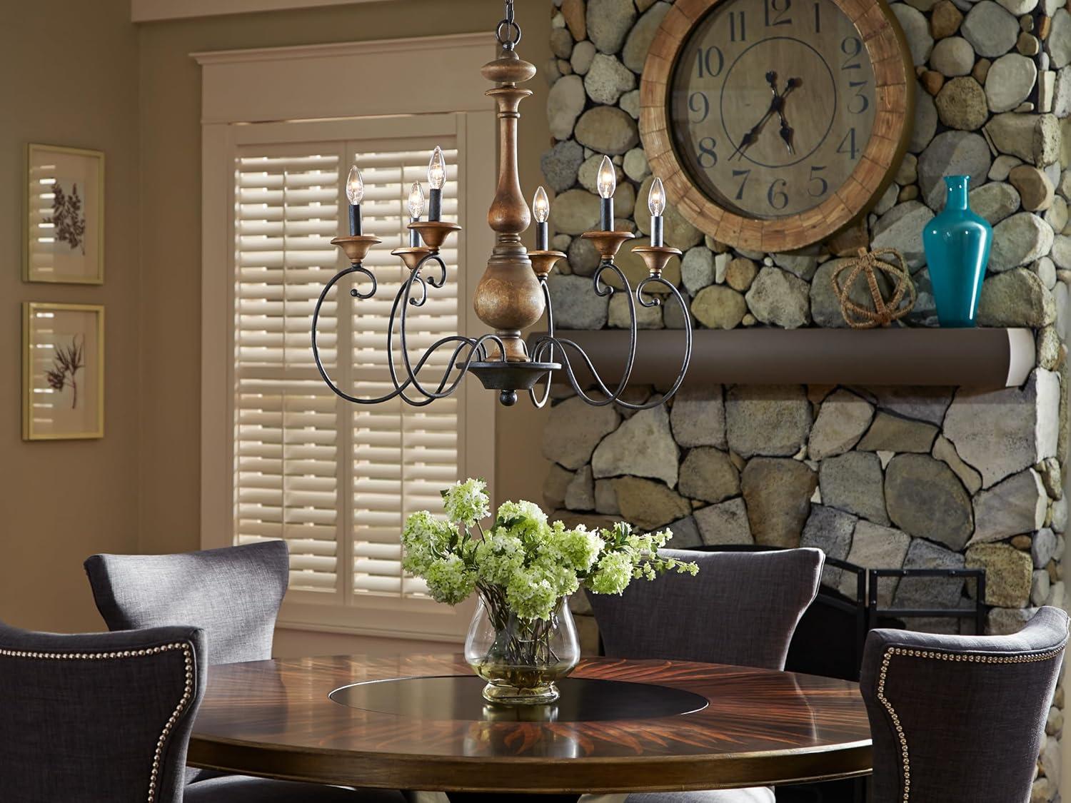 Quoizel Lighting Auburn 6 - Light Chandelier in  Rustic Black