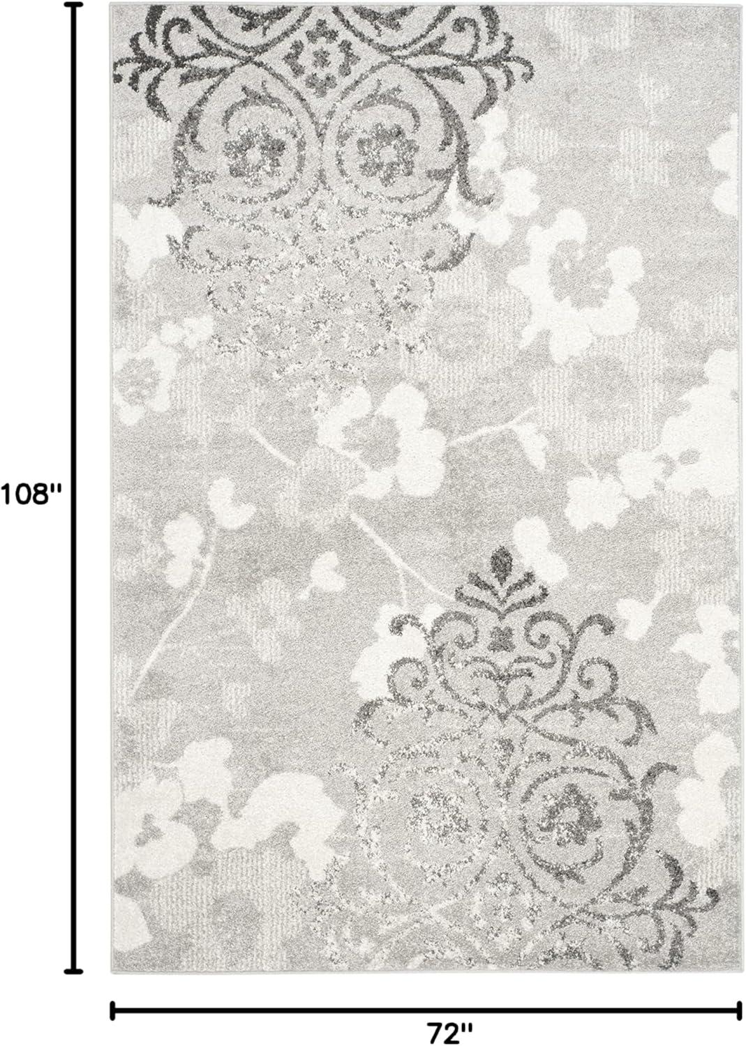 Adirondack ADR114 Machine Made Indoor Area Rug - Silver/Ivory - 6'x9' - Safavieh